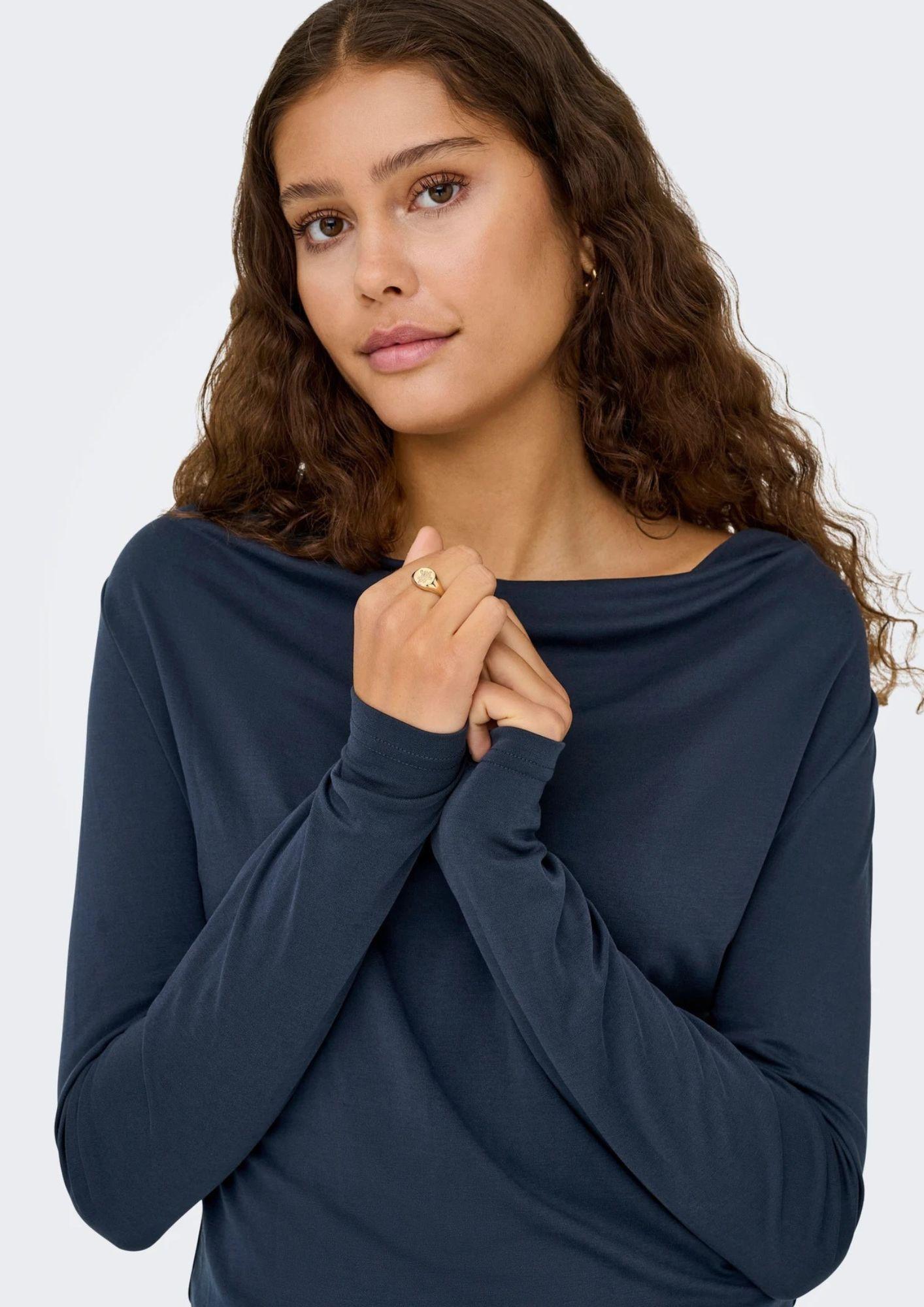 Jacqueline De Yong Maglia Donna Ester Blu 15359915 Total Eclipse JACQUELINE DE YONG