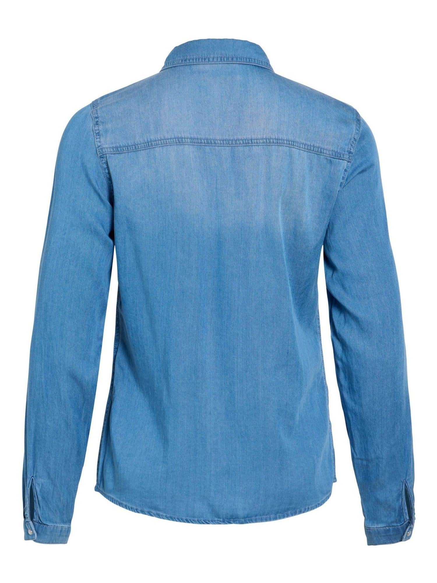 Vila Camicia di Jeans Donna Medium Blue Vibista 14033008 Medium Blue Denim CLEAN VILA