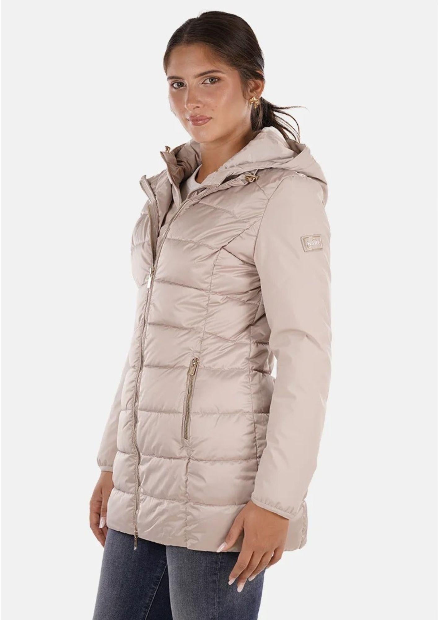 Yes Zee Giacca Lunga Donna Beige O045 M800 0222 YES ZEE