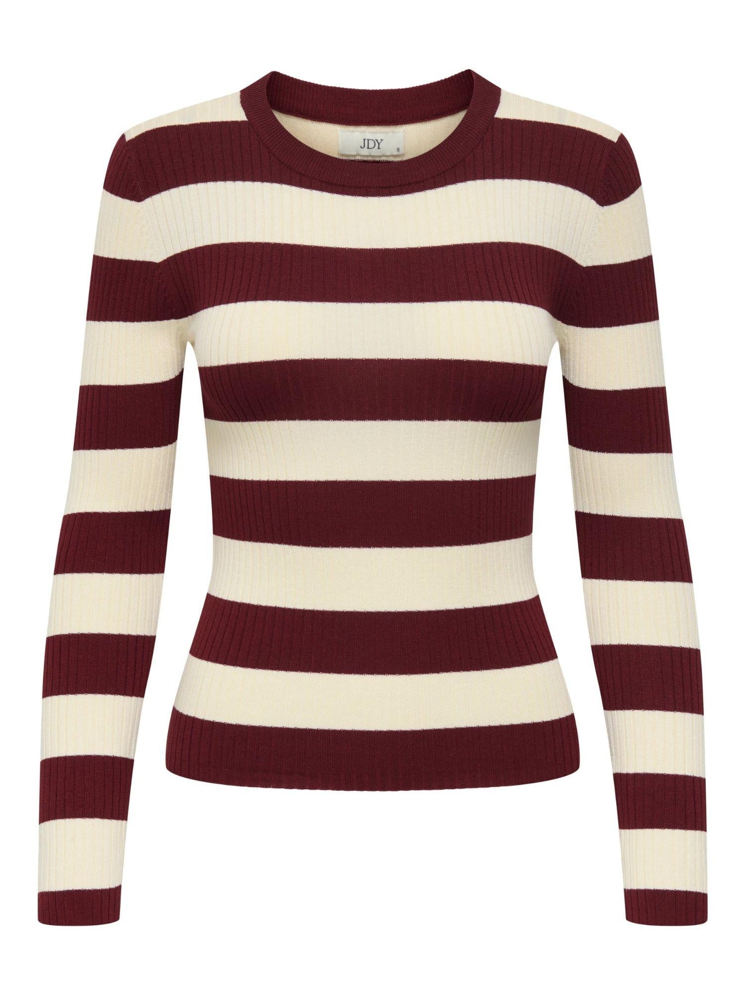 Jacqueline De Yong Maglione Donna Plum Cabernet Eggnog Stripes 15277223 Cabernet W EGGNOG STRIPES JACQUELINE DE YONG