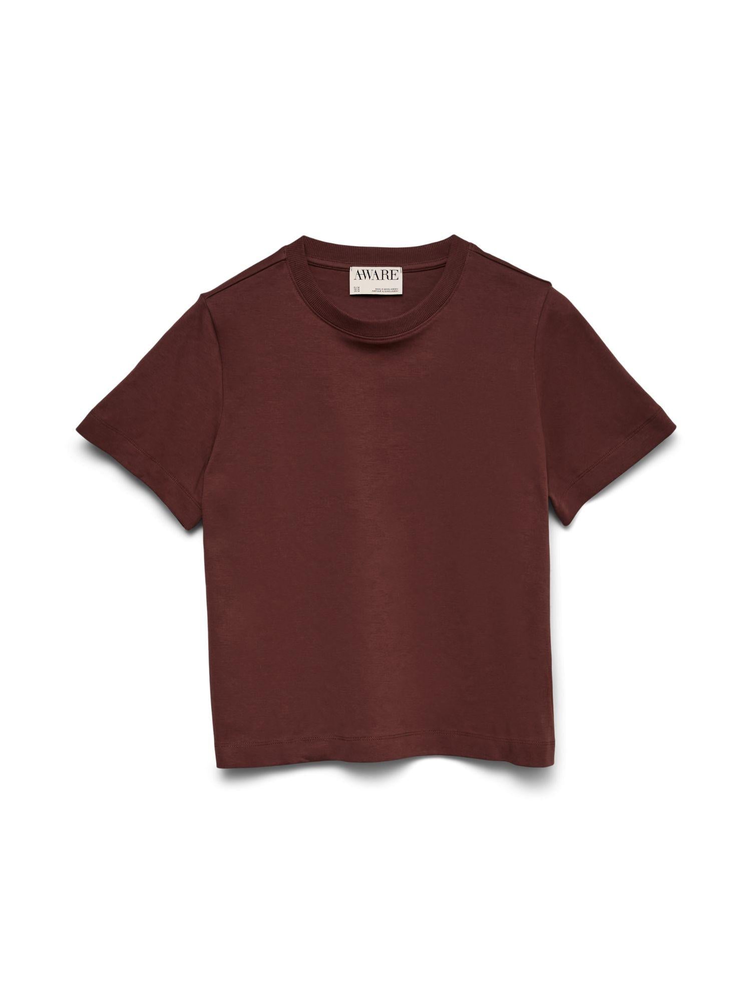Aware T-Shirt Donna Bitter Chocolate AWNaima 10294544 Bitter Chocolate VERO MODA