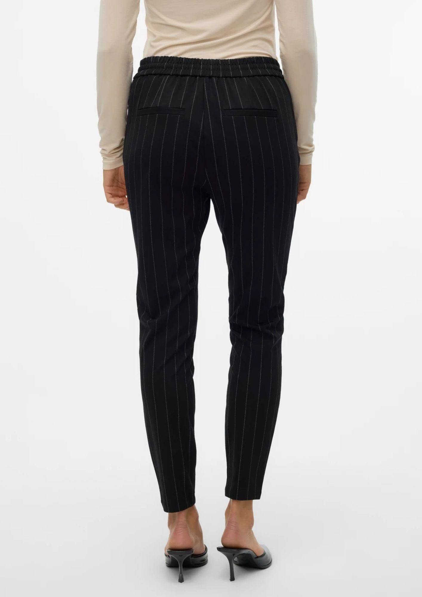 Vero Moda Pantaloni Donna Eva Nero Gessato 10197909 Black SNOW WHITE PINSTRIPE VERO MODA