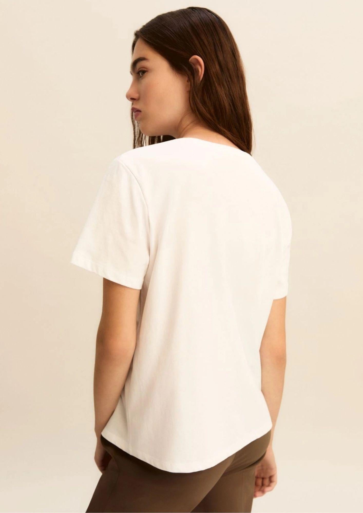 Emme Marella T-Shirt Donna Bianca Stampa Rosa Foulard 2615971051200 002 EMME MARELLA