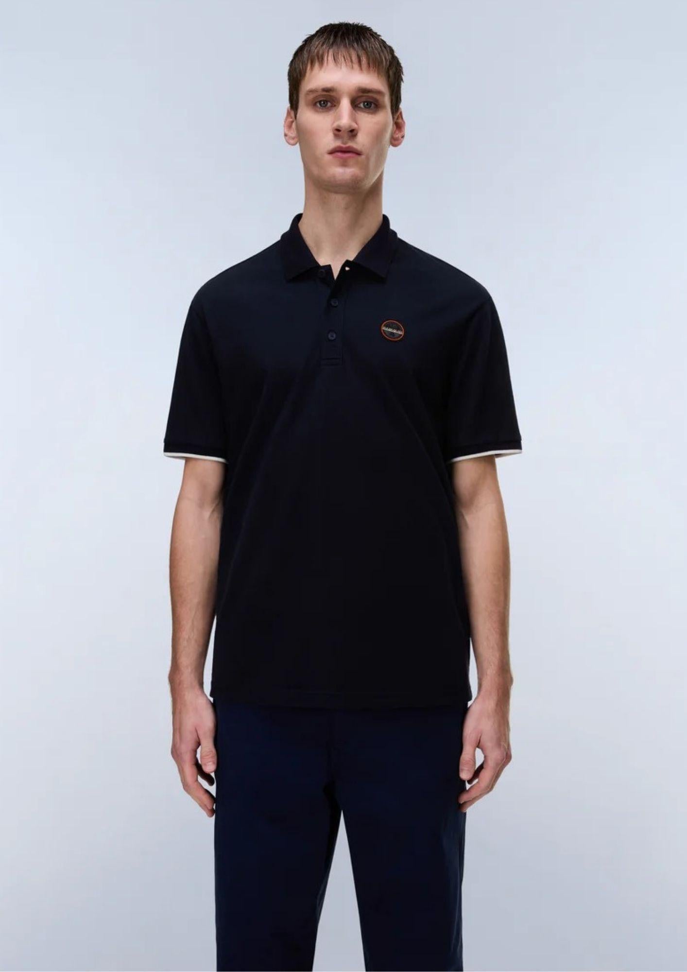 Napapijri Polo Uomo Badge Blu Marino NP0A4GAC 176 NAPAPIJRI