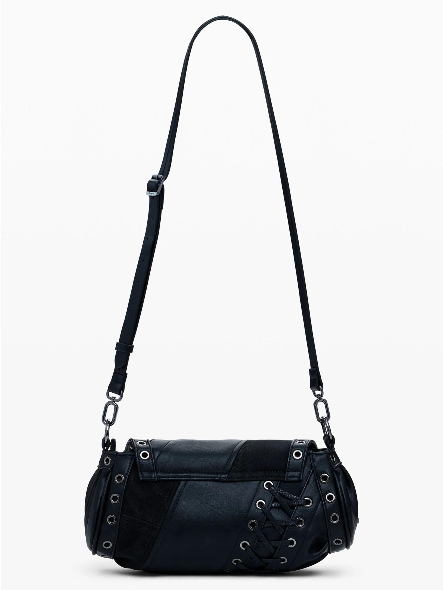 Desigual Borsa effetto pelle patch media Donna Nero 25WAXP36 2000 DESIGUAL