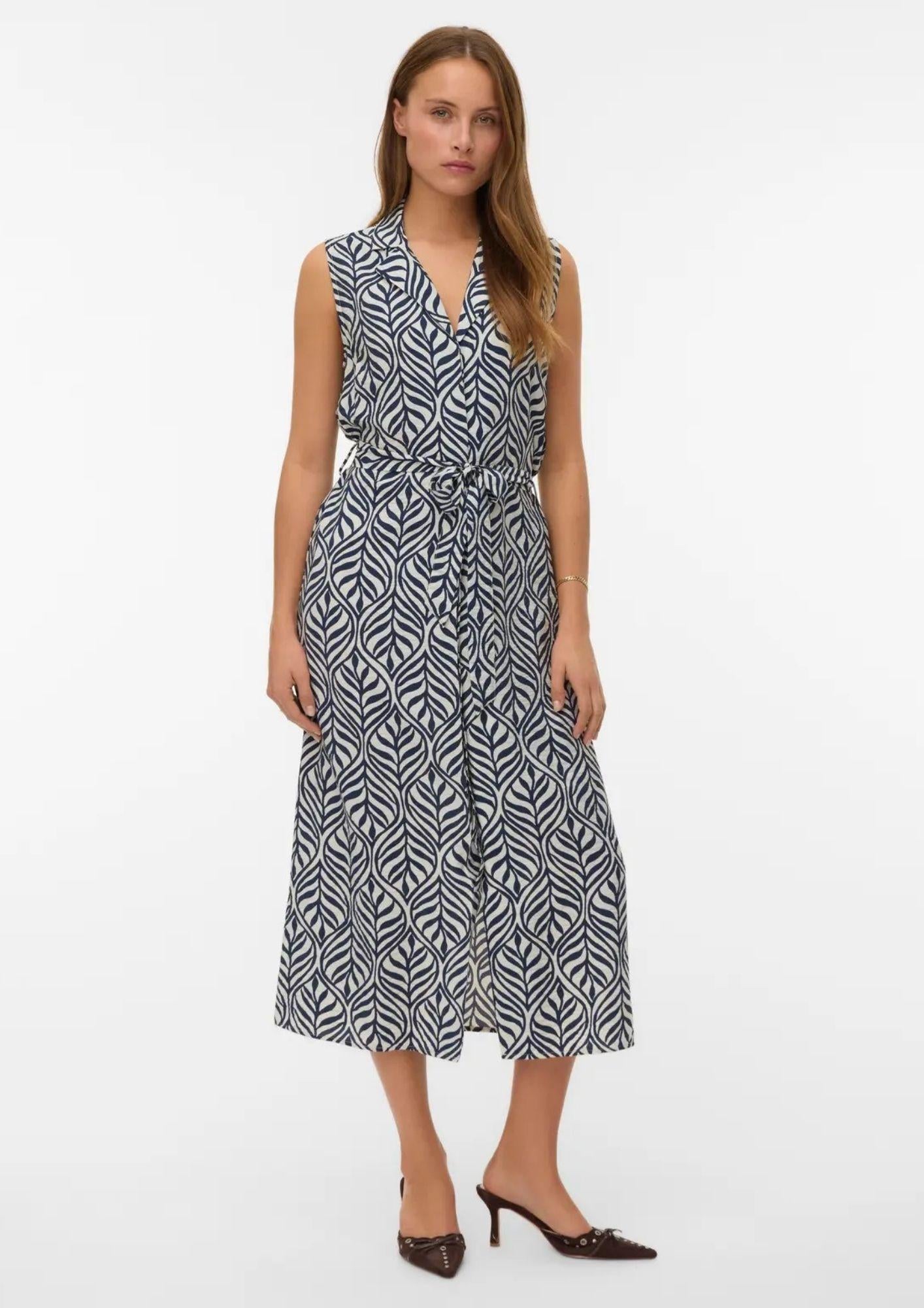 Vero Moda Abito Donna Josie Grigio Betulla Stampa Blacke 10341594 Birch Blake VERO MODA