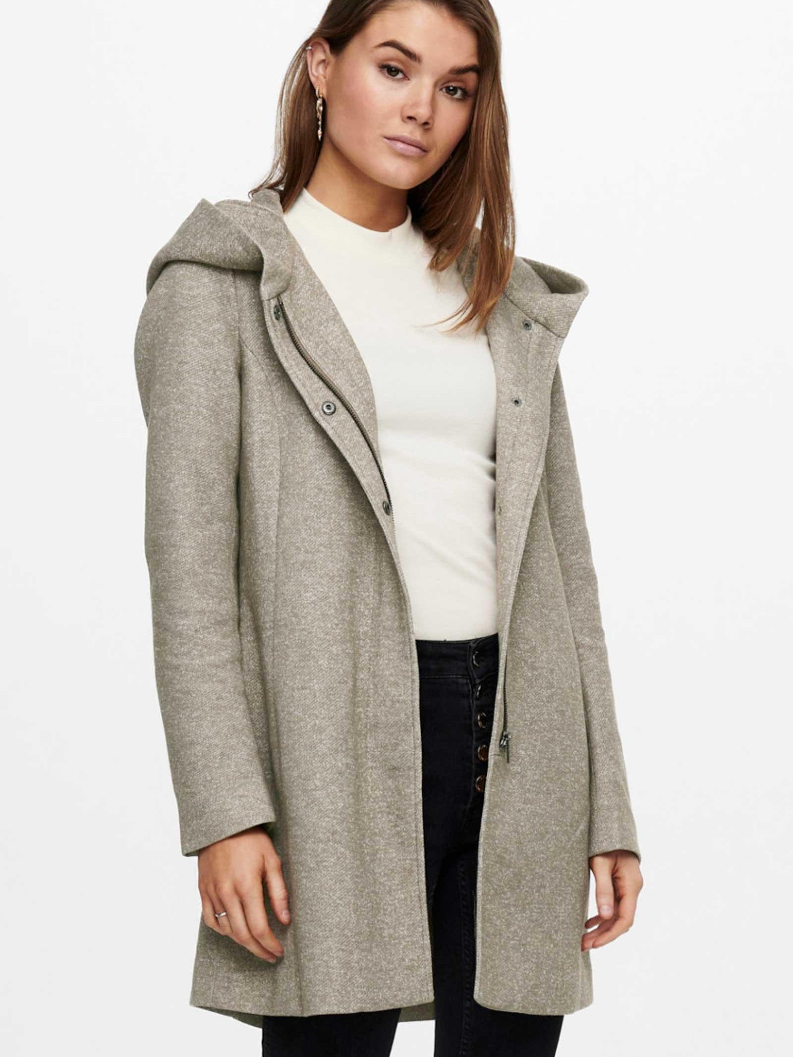 Only Cappotto Donna Sedona Grigio Verde 15142911 Walnut MELANGE ONLY