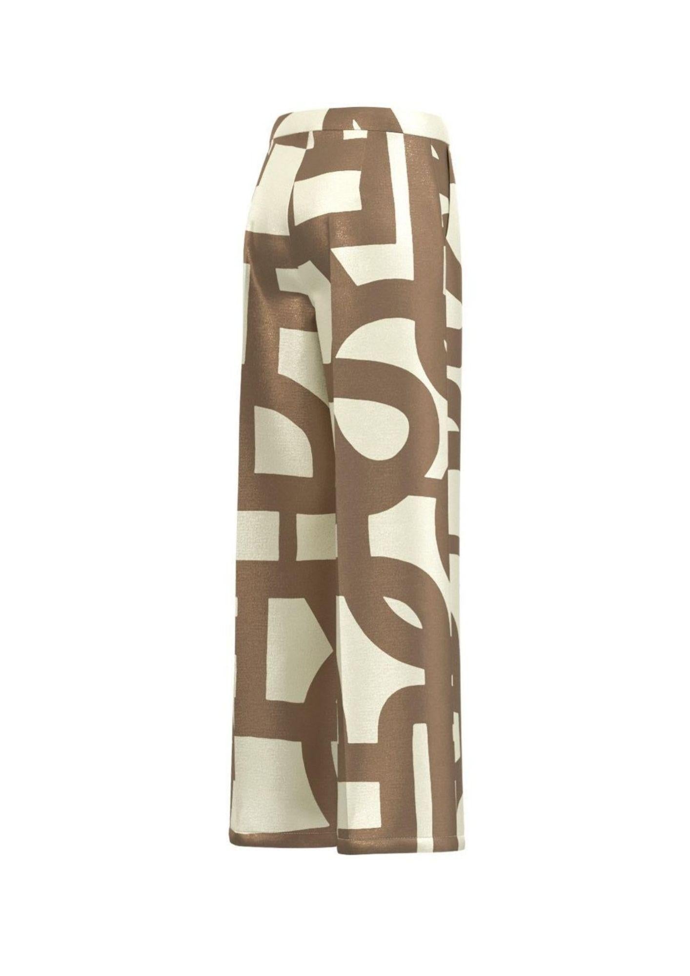 Emme Marella Pantalone Donna Emmalbero Tortora Geometrico 2615131152200 006 EMME MARELLA