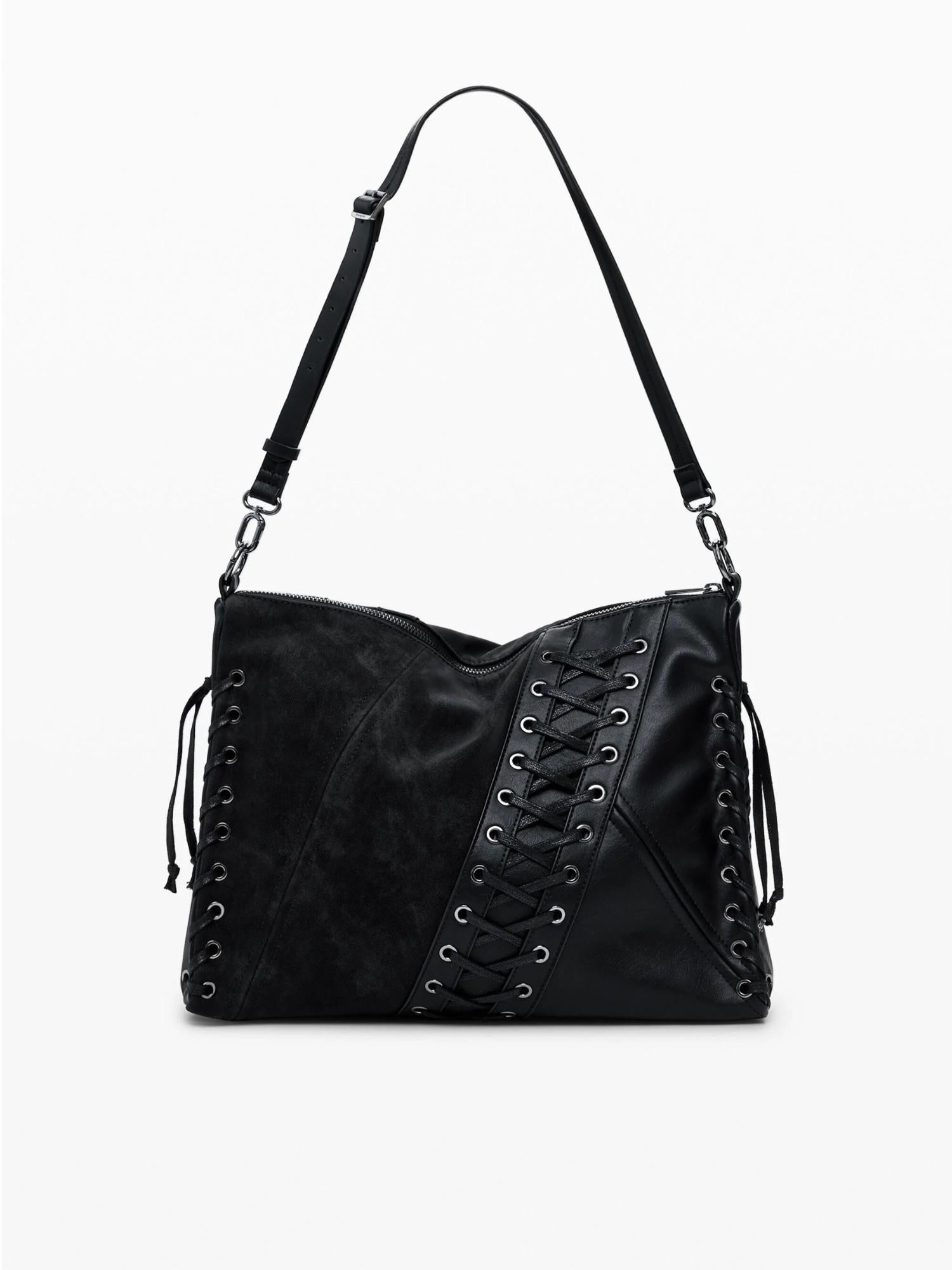 Desigual Borsa a tracolla effetto pelle media Donna Nero 25WAXP79 2000 DESIGUAL