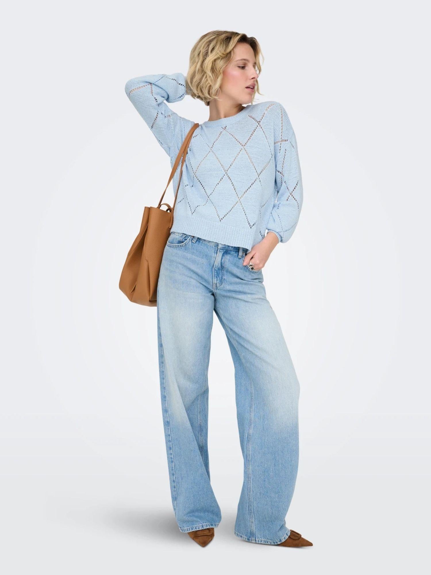 Only Maglia Donna Clear Sky Oversize Fit Onlgeenas 15339575 Clear Sky ONLY