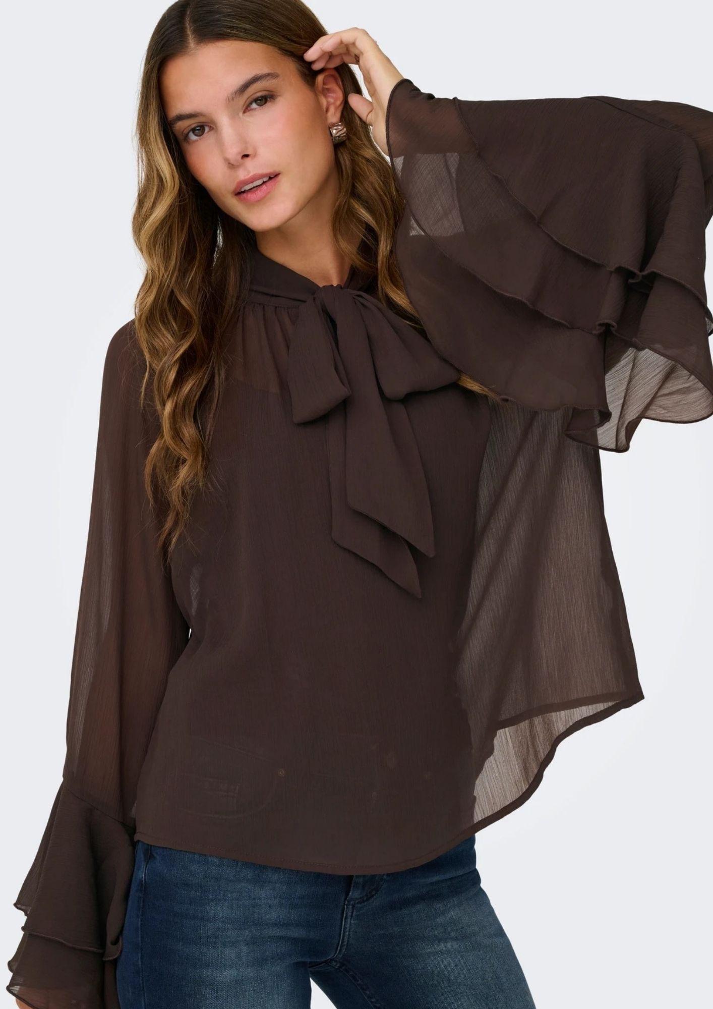 Only Blusa Donna Peninna Marrone 15367241 Coffee Bean ONLY