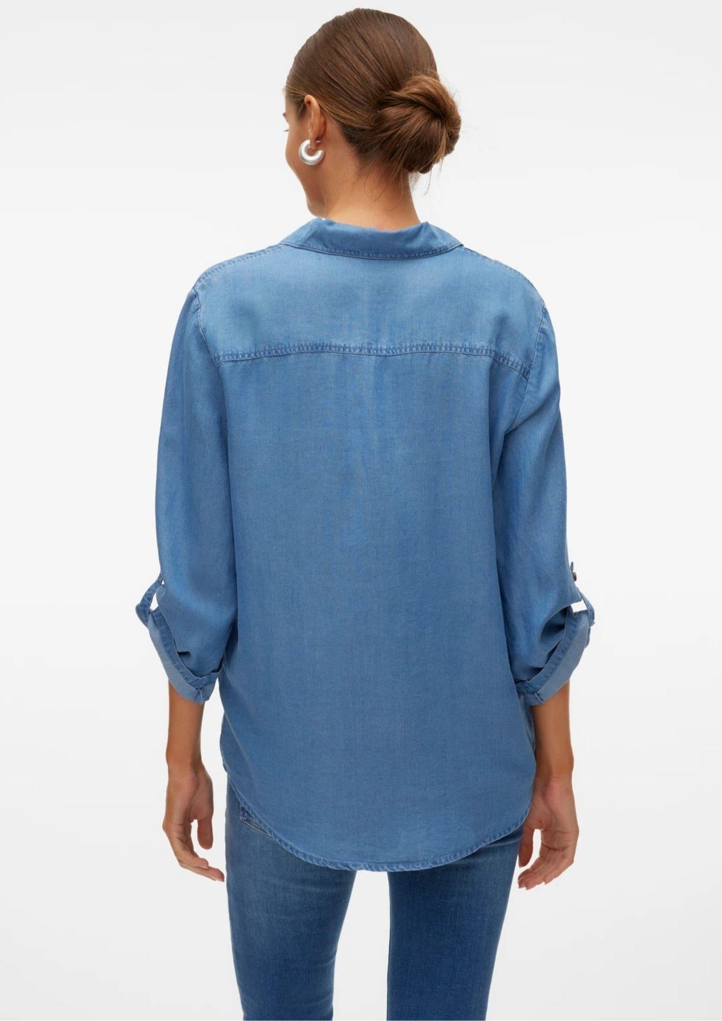Vero Moda Camicia Donna Bree Denim Blu Medio 10304863 Medium Blue Denim VERO MODA