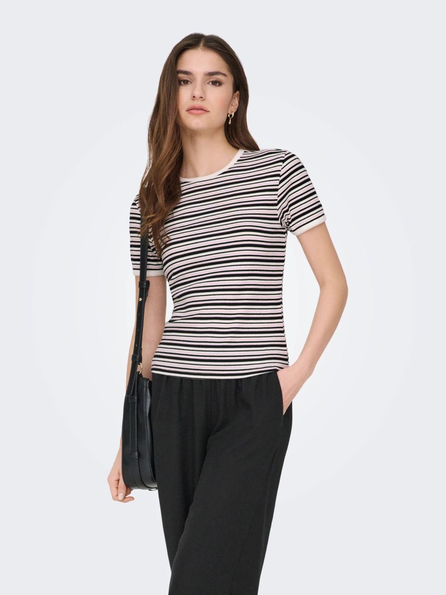 Jacqueline De Yong T-Shirt Donna Nero Jdylada 15363219 Black MIX JACQUELINE DE YONG