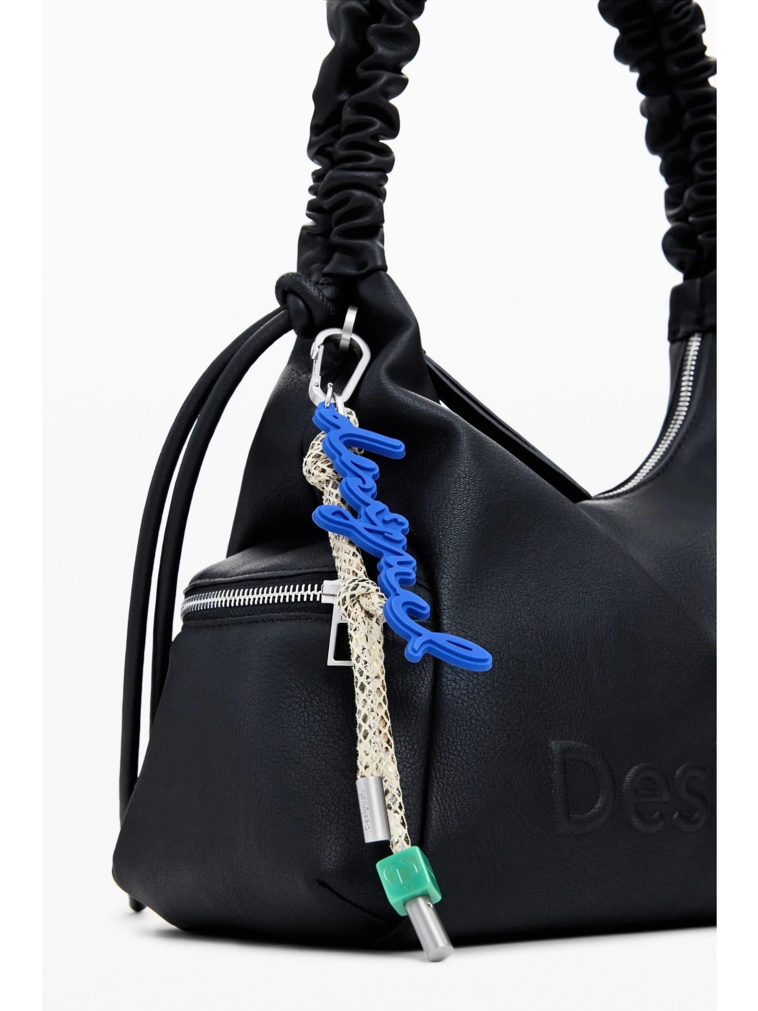 Desigual Borsa logo 3D con manico arricciato media Donna Nero 25WAXP98 2000 DESIGUAL