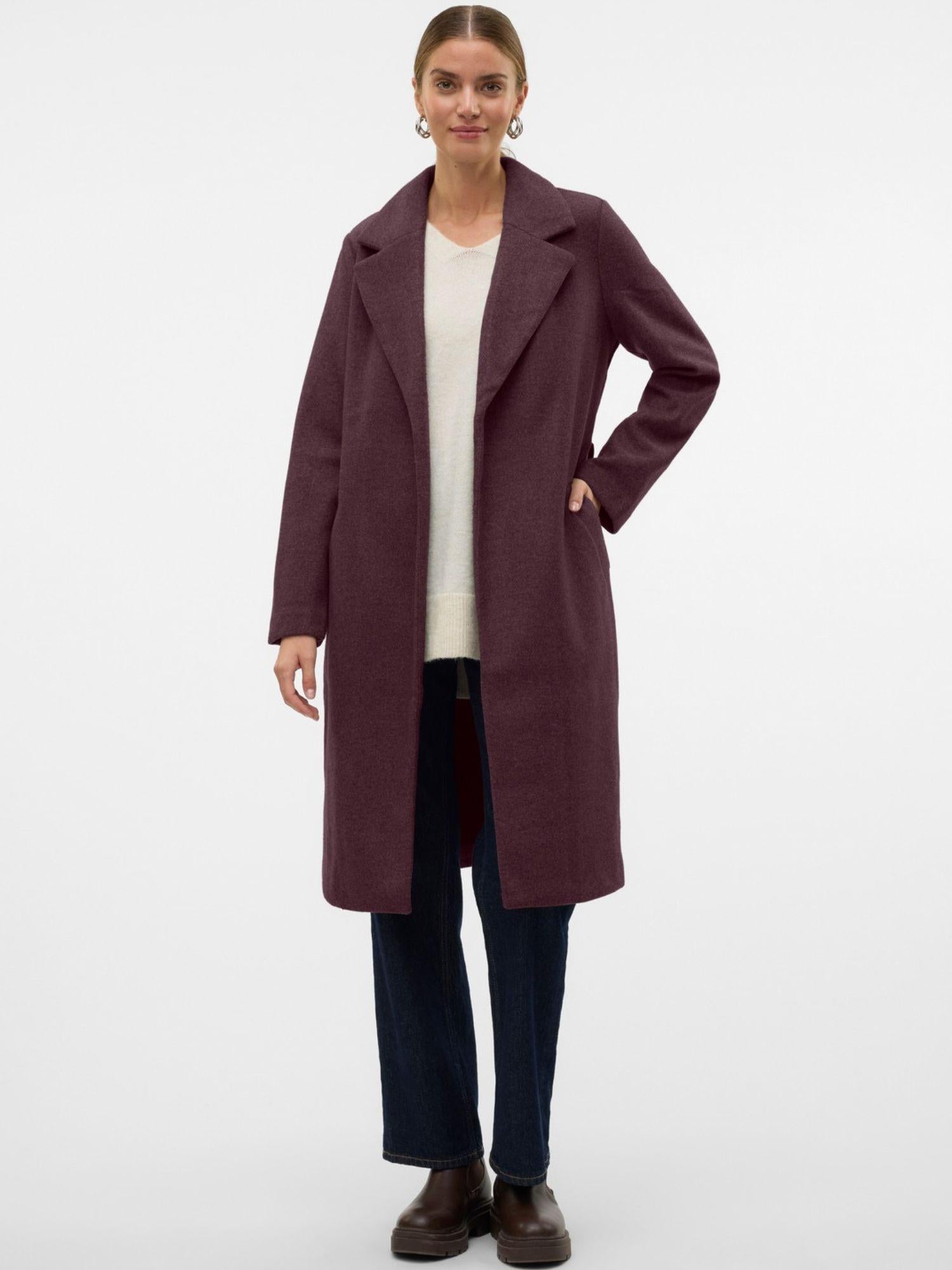 Vero Moda Cappotto Donna Fortuneaya Bordeaux 10278330 Winetasting MELANGE VERO MODA