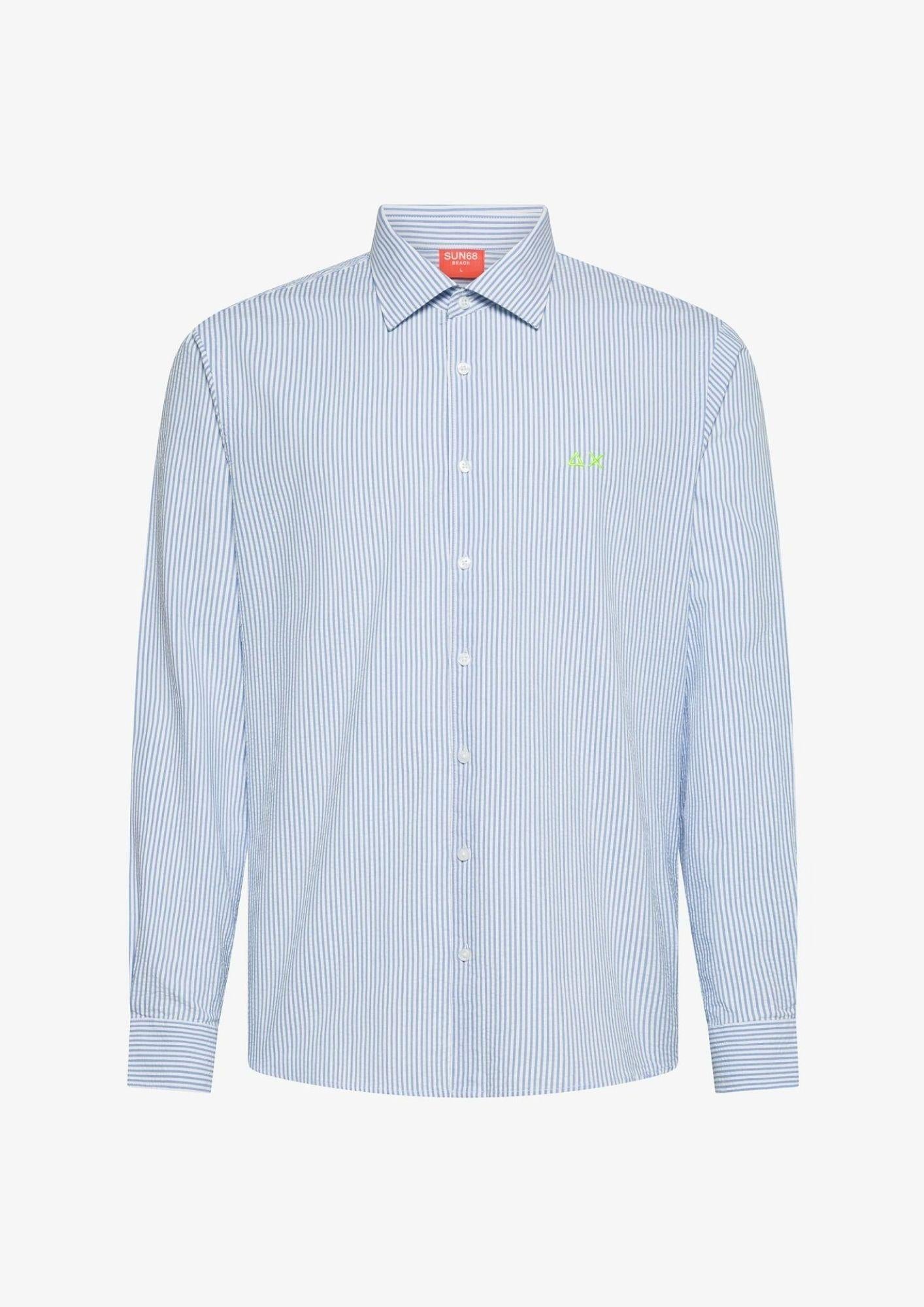 Sun68 Camicia Uomo Azzurra e Bianca S36123 501 SUN68