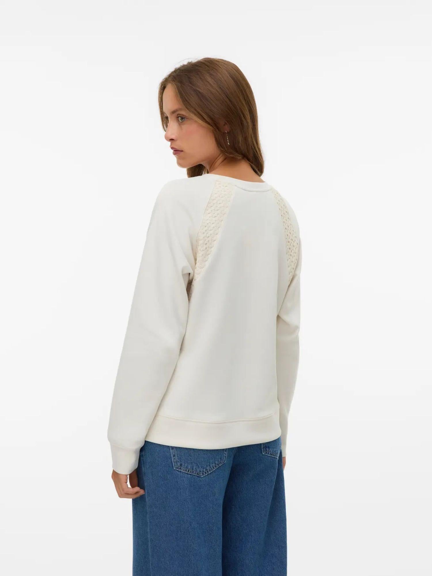 Vero Moda Felpa Donna Birch VMInima 10341044 Birch BIRCH CROCHET VERO MODA