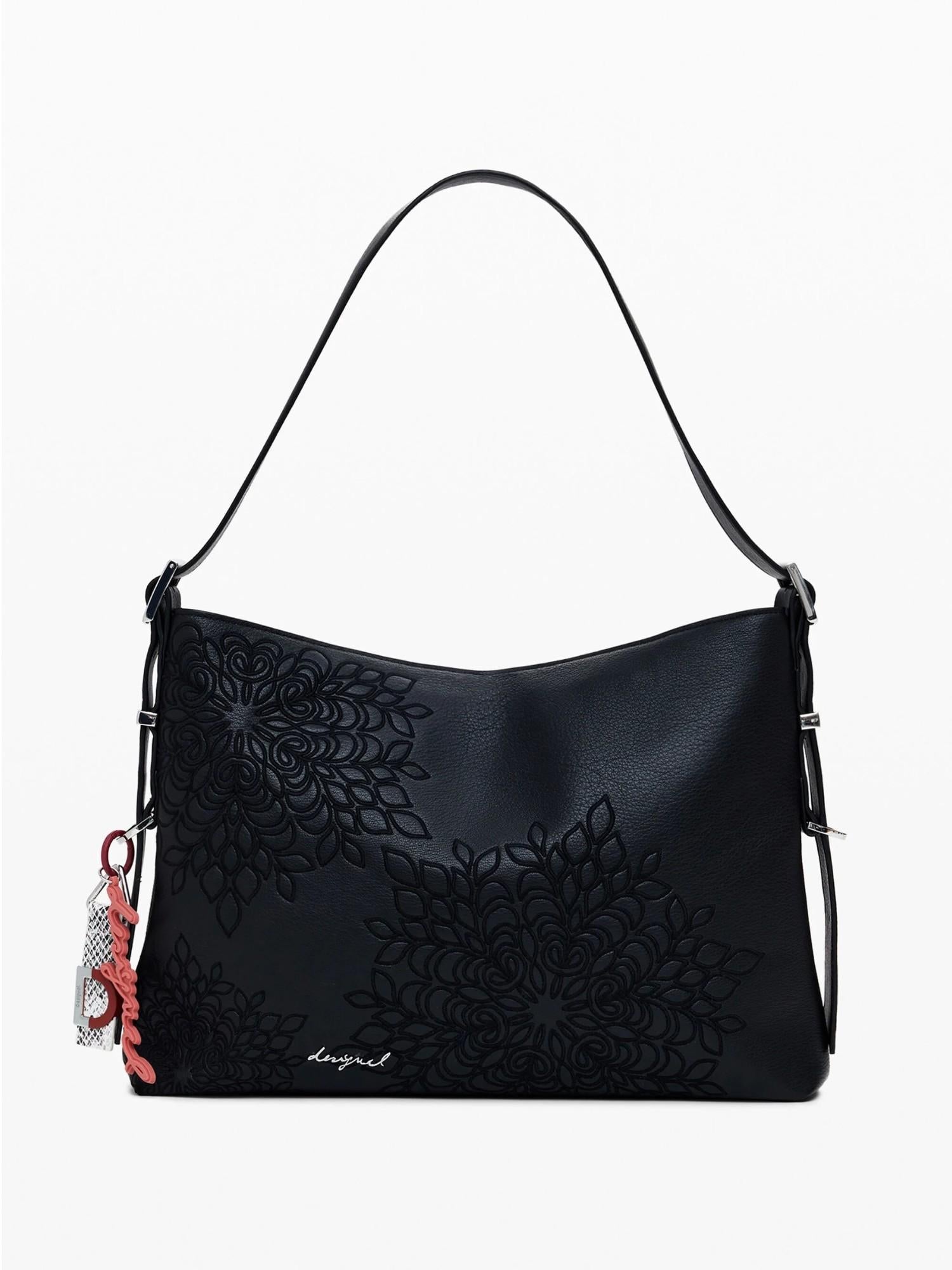 Desigual Borsa effetto pelle ricamata media Donna Nero 25WAXPA0 2000 DESIGUAL
