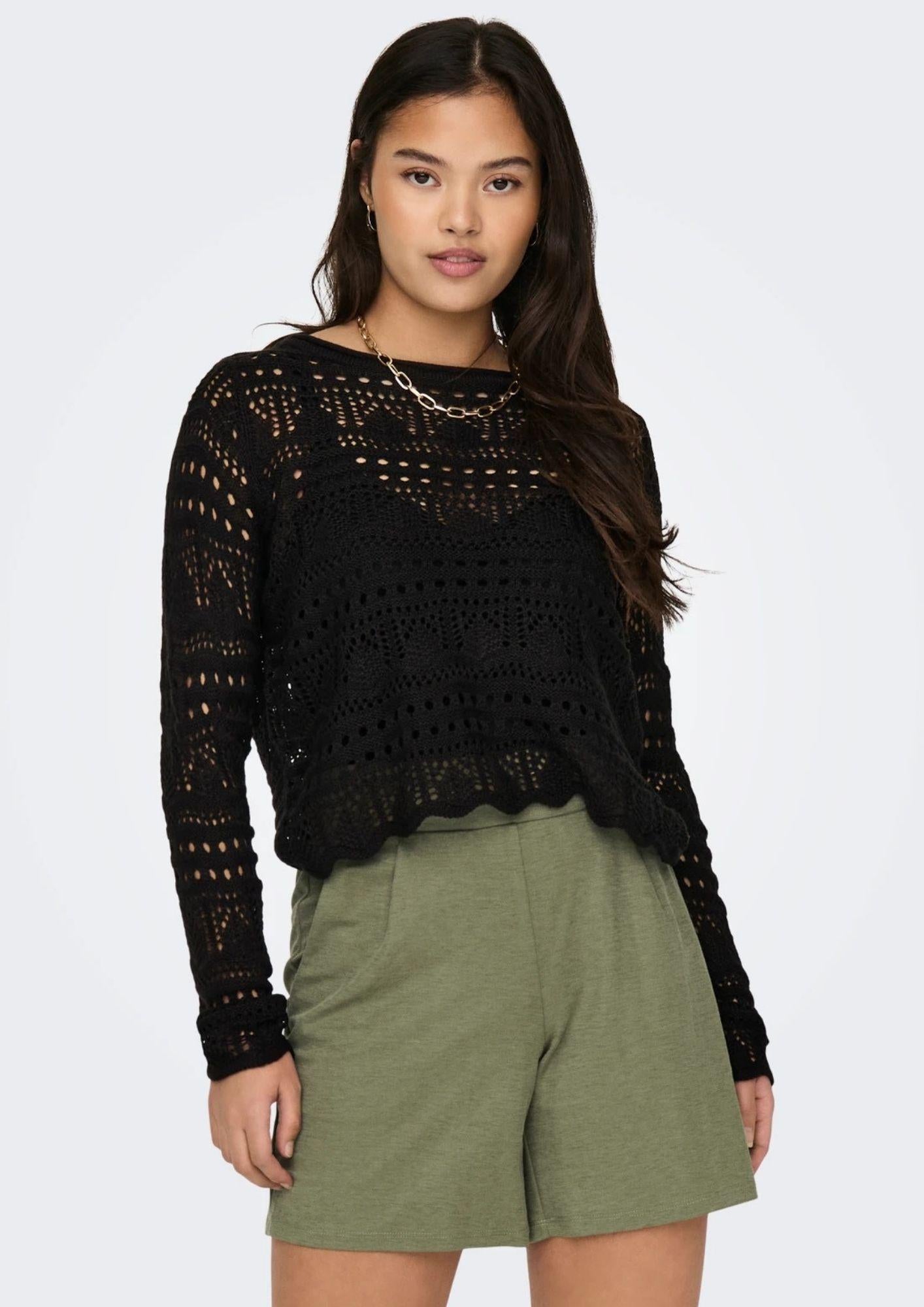 Jacqueline De Yong Maglia Donna Sun Nera 15287384 Black JACQUELINE DE YONG