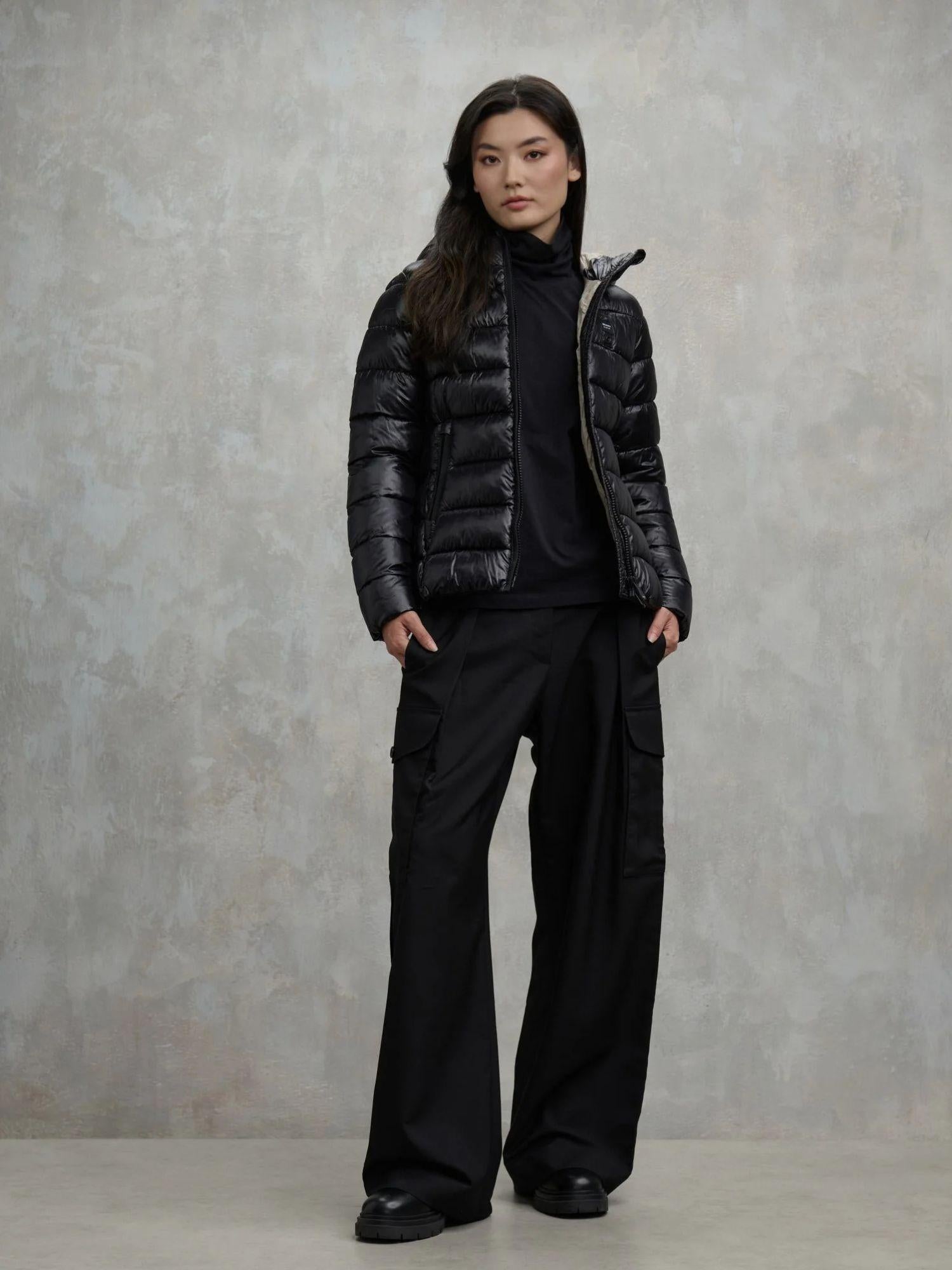 Blauer Giacca Invernale Donna Caroll Nera con Interno Beige BLDC02072 6648 999 BLAUER