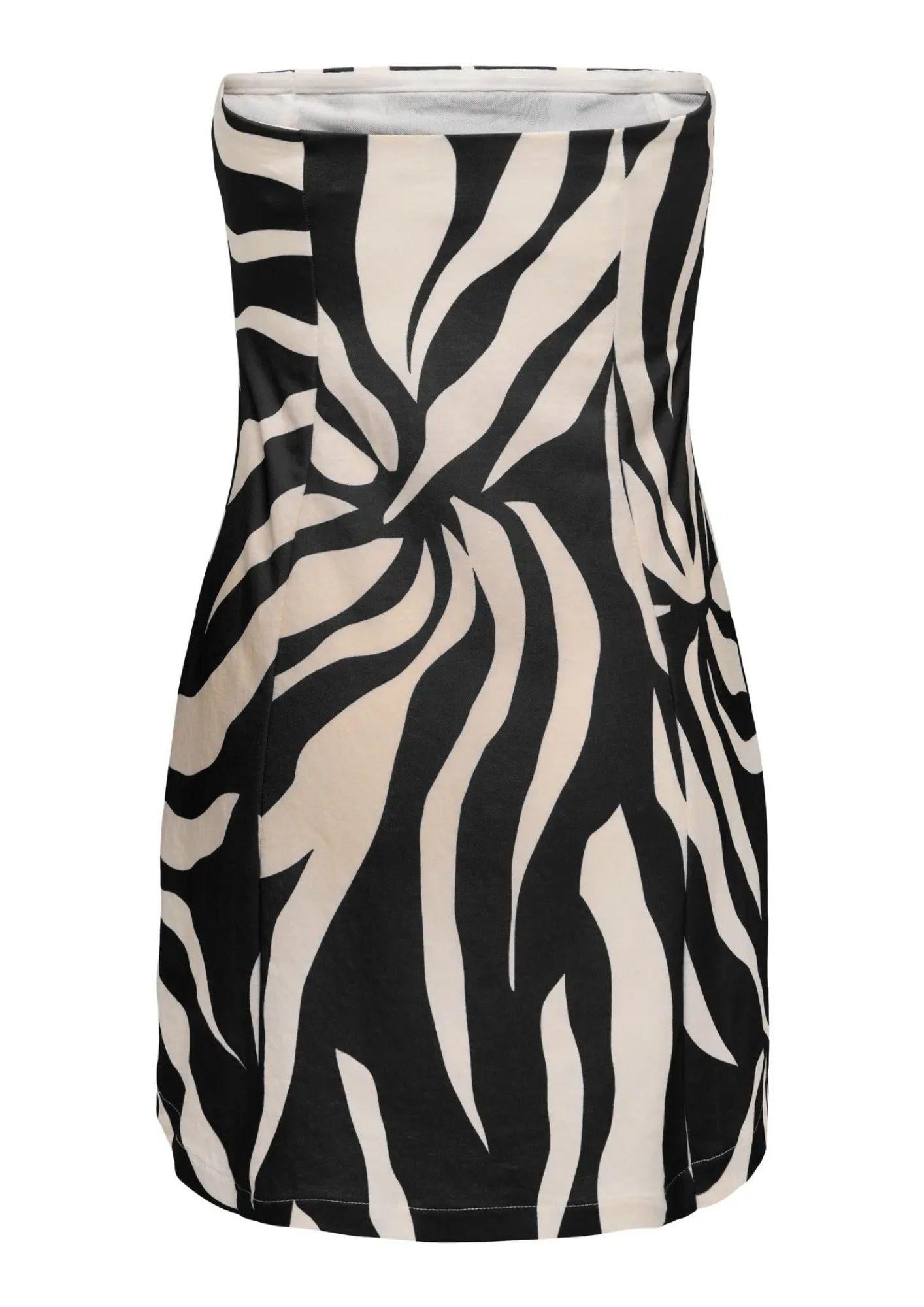 Only Abito Donna Sakura Bianco Nero 15366893 Black FLOWER ONLY