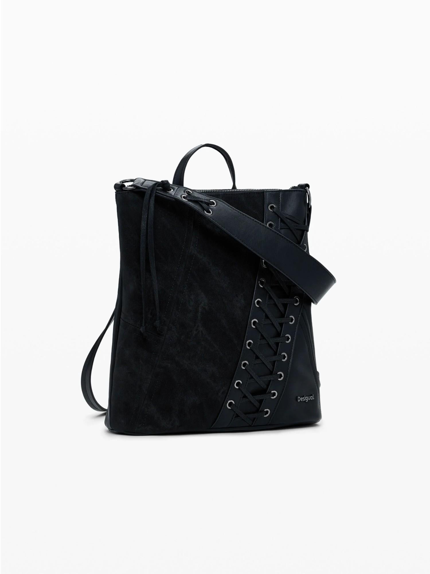 Desigual Zaino effetto pelle corsetto piccolo Donna Nero 25WAKP12 2000 DESIGUAL