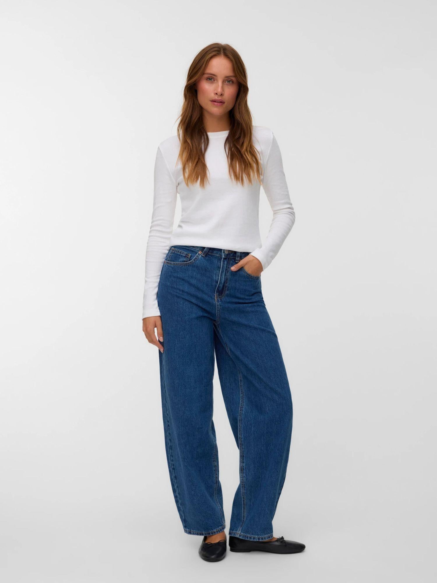 Vero Moda Jeans Donna Barrel fit Medium Blue VMBillie 10337318 Medium Blue Denim VERO MODA