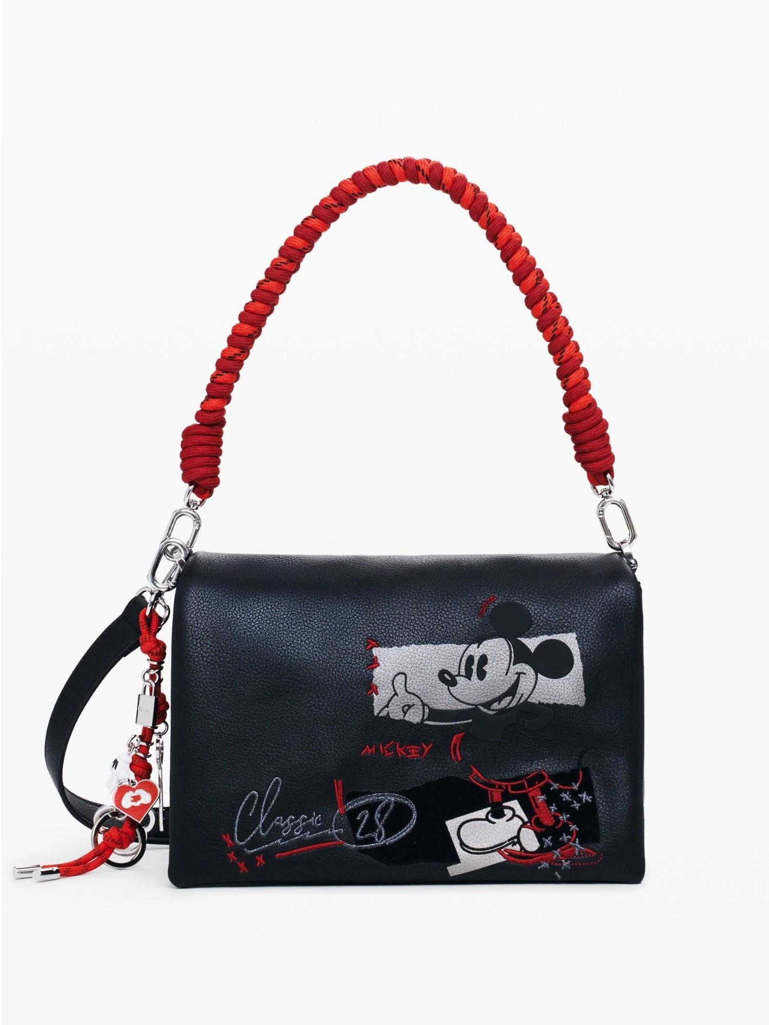 Desigual Borsa a tracolla effetto pelle Mickey media Donna Nero 25WAXP19 2000 DESIGUAL