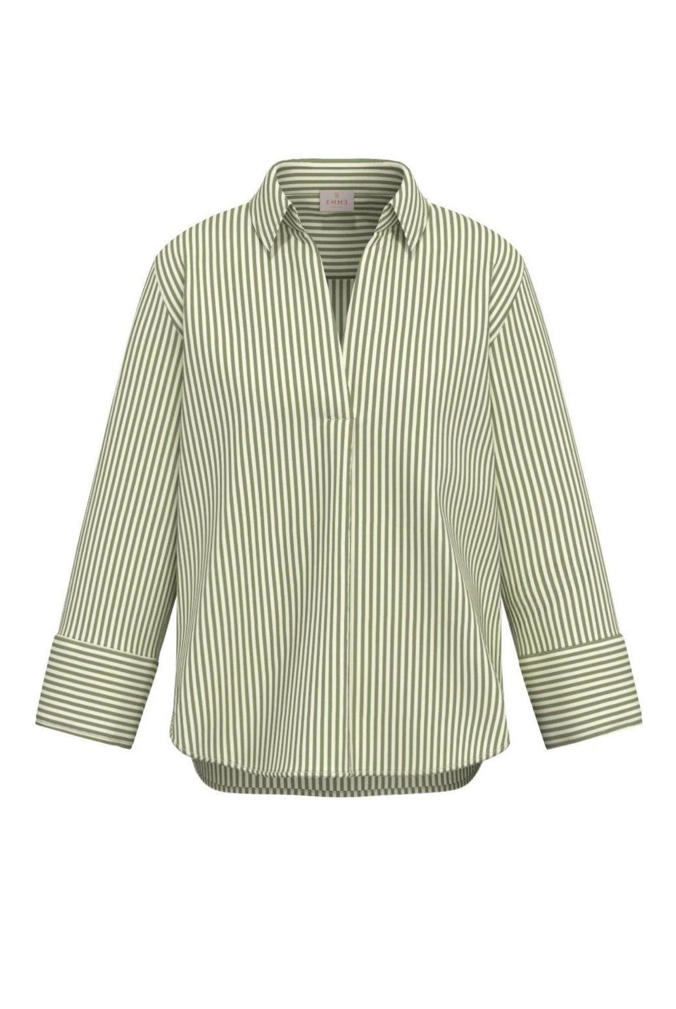 Emme Marella Blusa Donna Emmadorno Verde Righe Bianche 2615111091200 008 EMME MARELLA