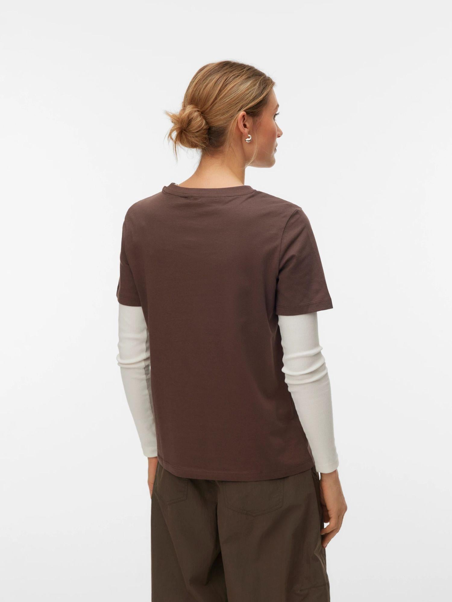 Vero Moda T-Shirt Donna Chocolate Martini Vmpaulina 10316991 CHOCOLATE MARTINI VERO MODA