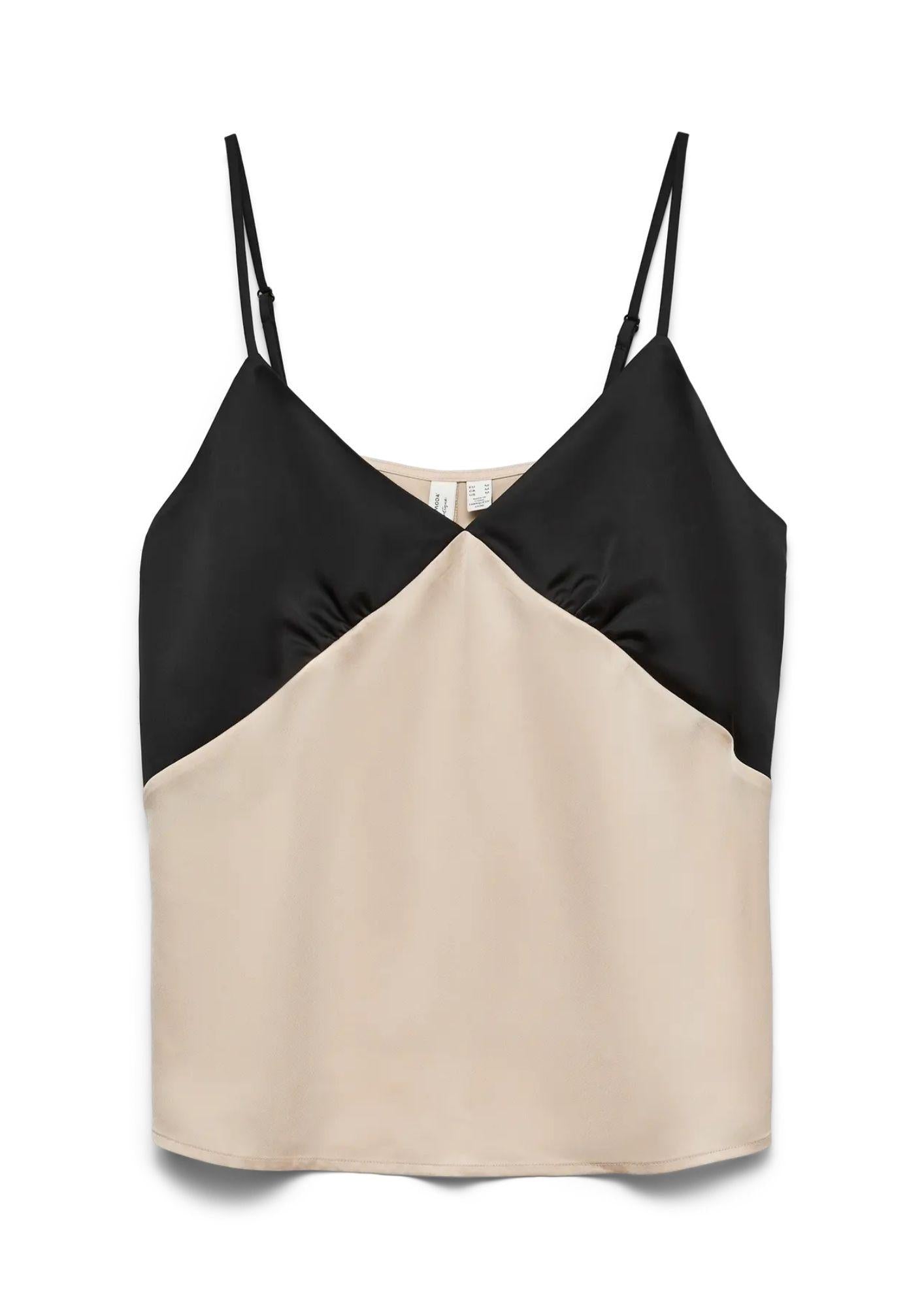 Vero Moda Top Donna Joi Nero e Grigio Cemento 10341487 Black CEMENT CONTRAST VERO MODA