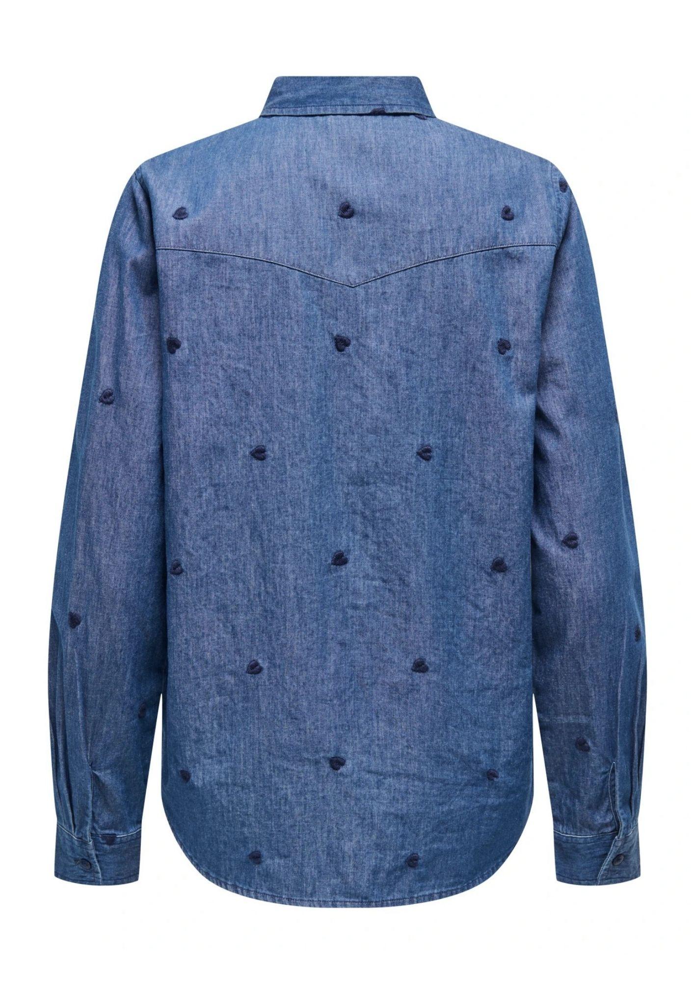 Jacqueline De Yong Camicia Donna Love Blu Medio Denim 15363999 Medium Blue Denim HEART EMBR JACQUELINE DE YONG