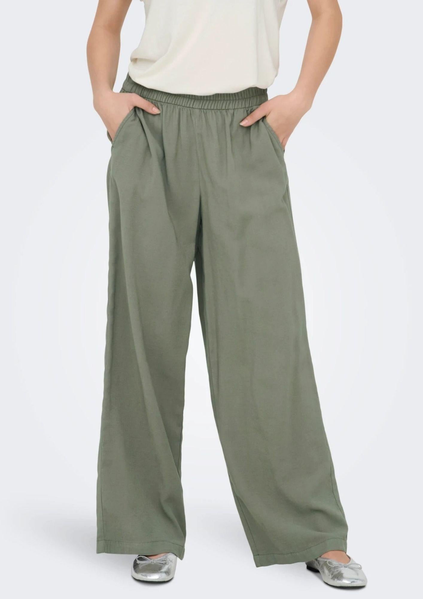Only Pantalone Donna Aris Verde Oliva 15337956 Smokey Olive ONLY