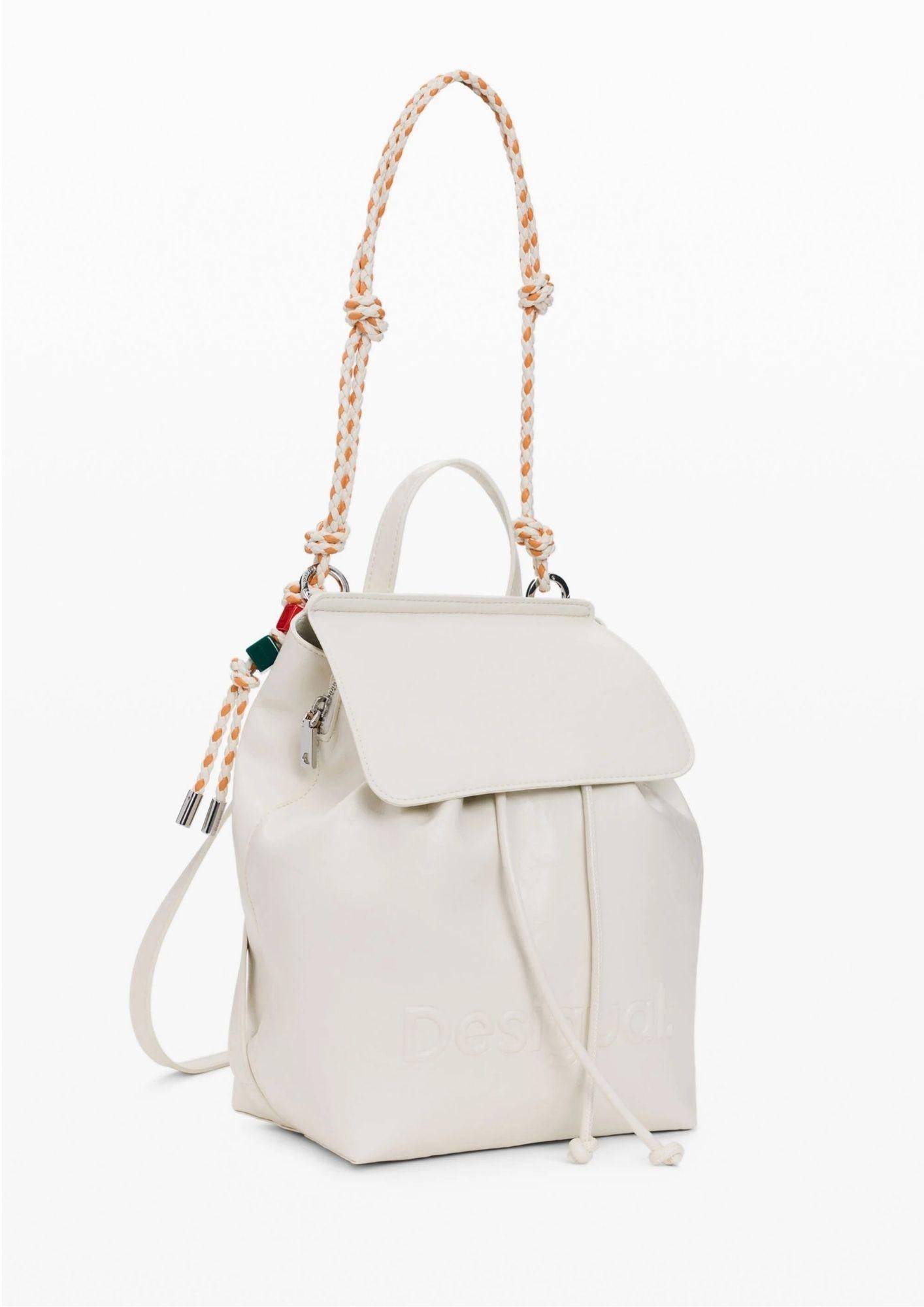 Desiagual Zaino Backhalf Logo Luena Mini Ecru Bianco 26SAKP18 1008 DESIGUAL