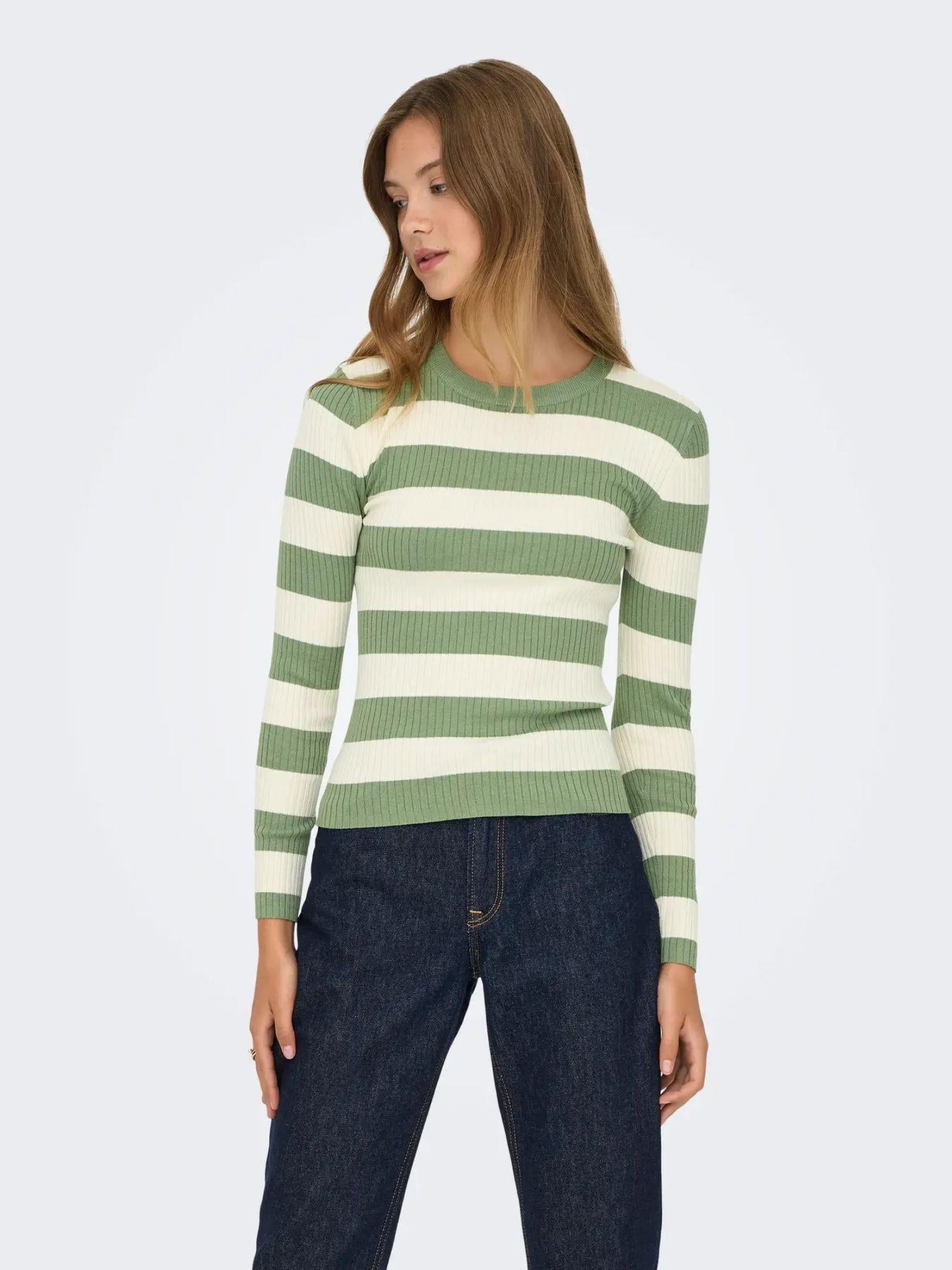 Jacqueline De Yong Maglia Donna Hedge Green Jdyplum 15277223 Hedge Green W EGGNOG JACQUELINE DE YONG