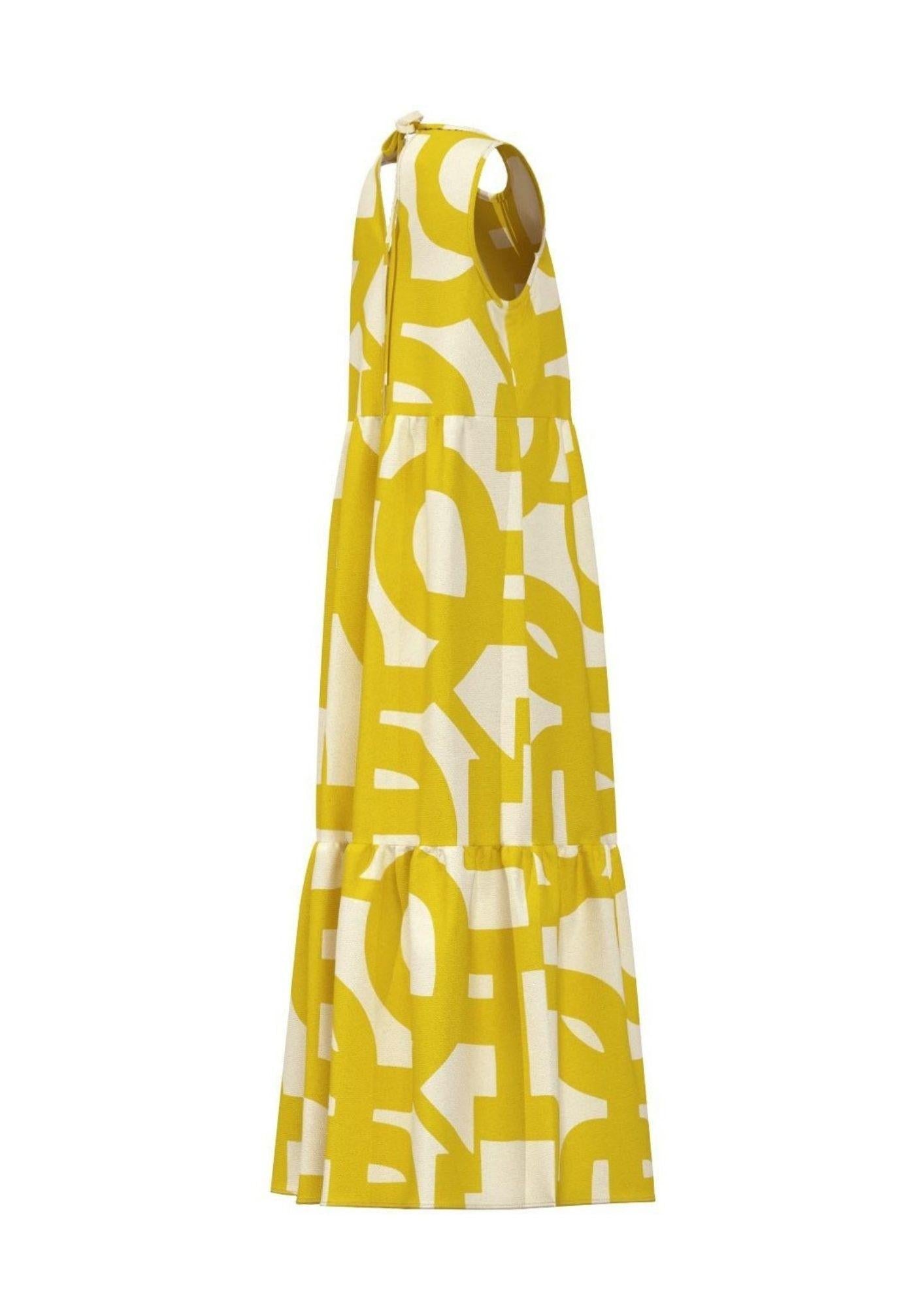 Emme Marella Vestito Donna Emmtabarin Senape Stampa Geometrica 2615221442200 006 EMME MARELLA