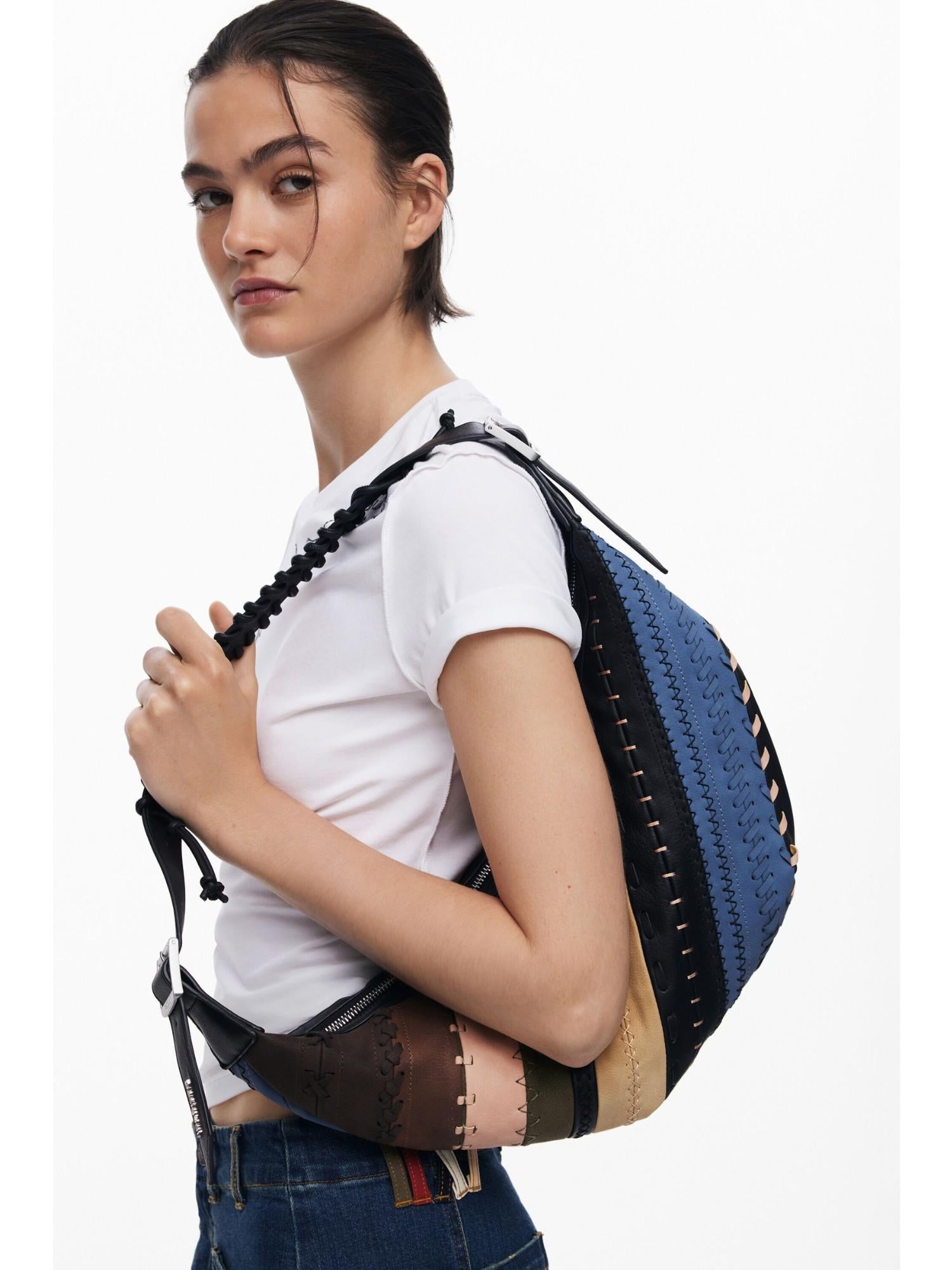 Desigual Borsa a tracolla patchwork media Donna Marrone 25WAXP77 6000 DESIGUAL