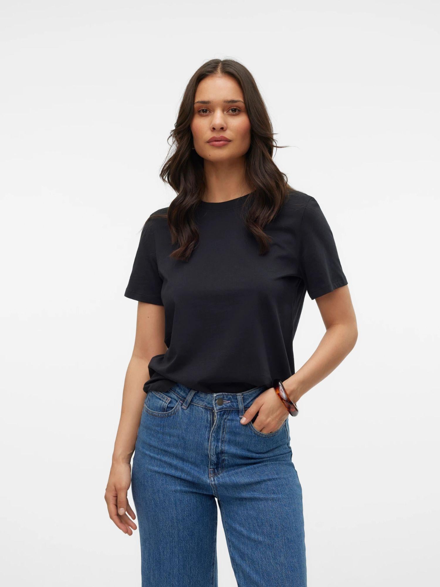 Vero Moda T-Shirt Donna Nero Vmpaulina 10316991 Black VERO MODA