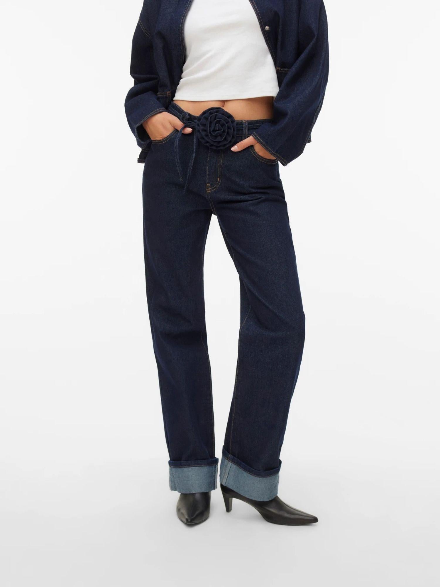 Vero Moda Jeans Donna Dark Blue Straight Fit Vmallison 10339315 Dark Blue Denim VERO MODA