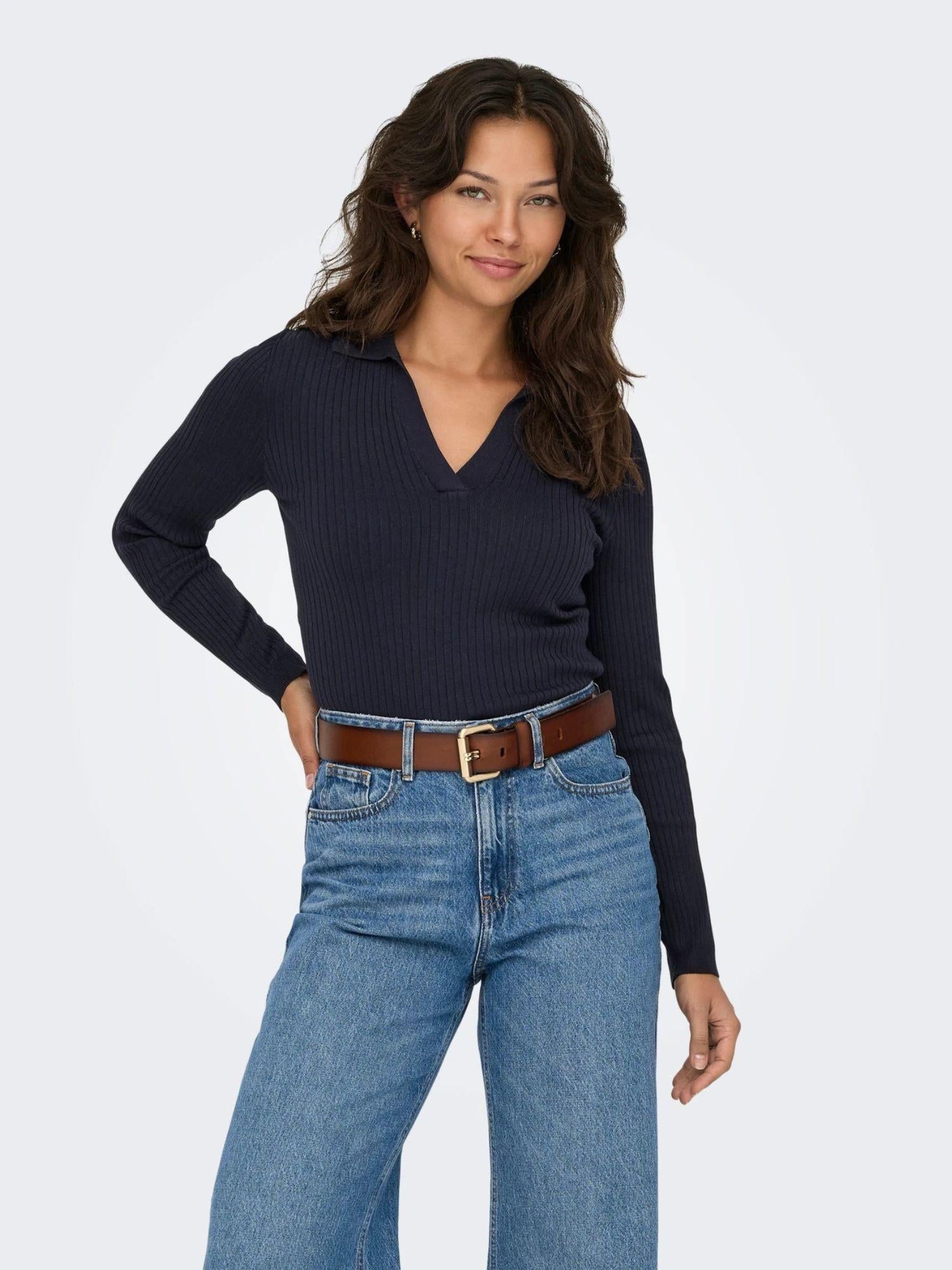 Only Maglia Polo Donna Night Sky Onlkaya 15344841 Night Sky ONLY