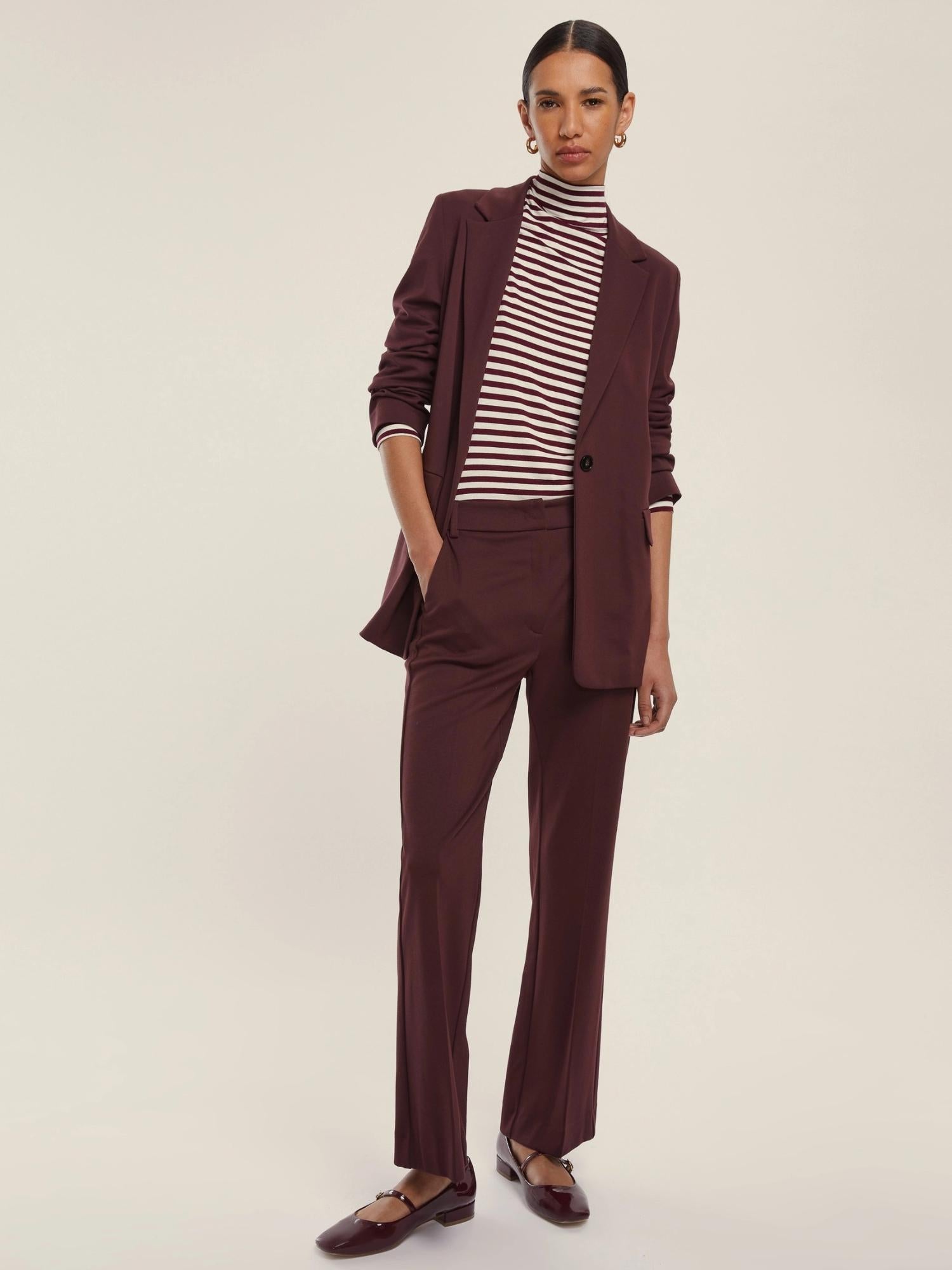 Emme Marella Pantalone dritto in jersey Donna Flare Bordeaux 2525786031200 002 EMME MARELLA