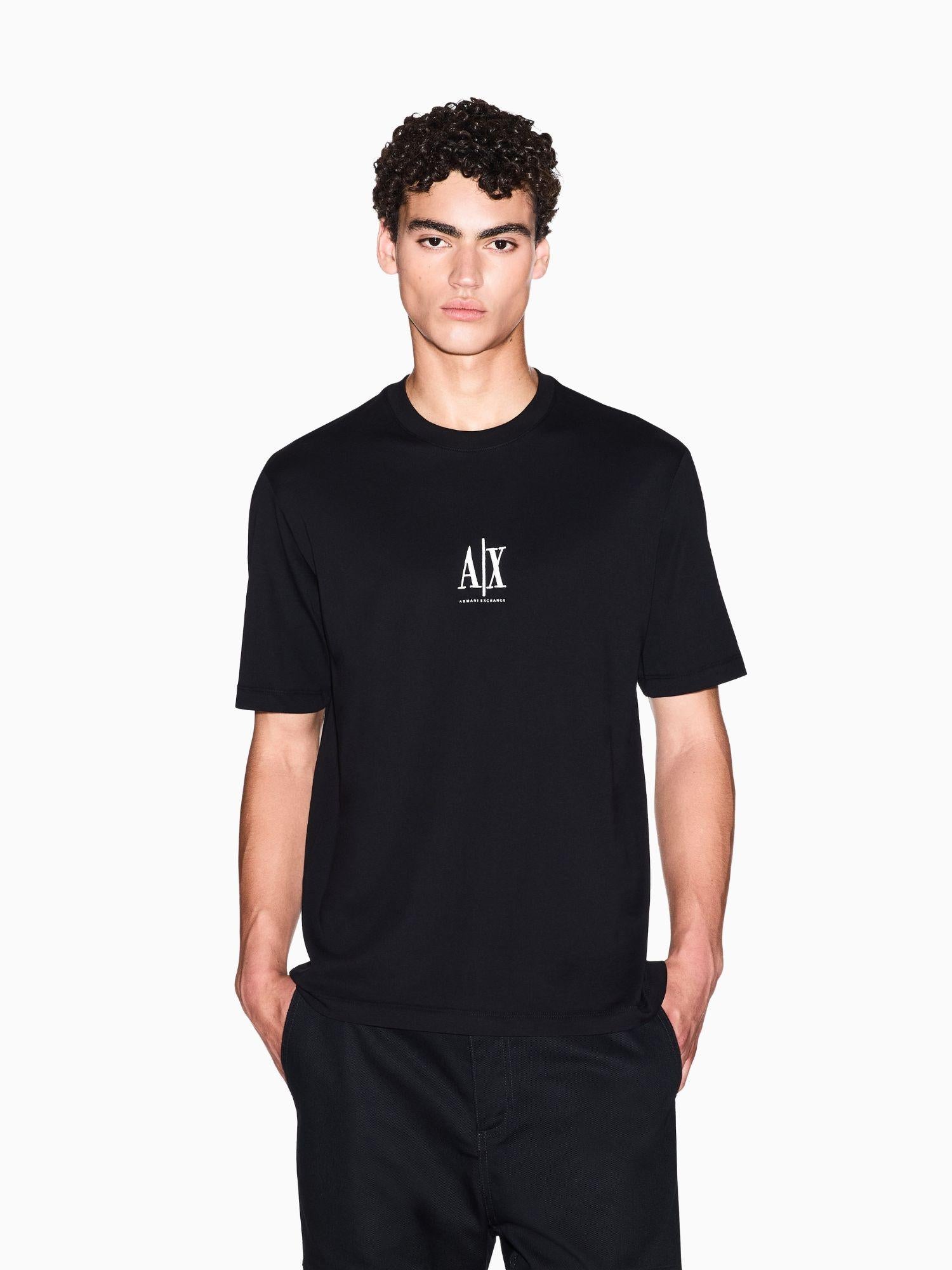 Armani Exchange T-Shirt con logo ricamato Uomo Nero XM000363 AF12308 UC001 ARMANI EXCHANGE