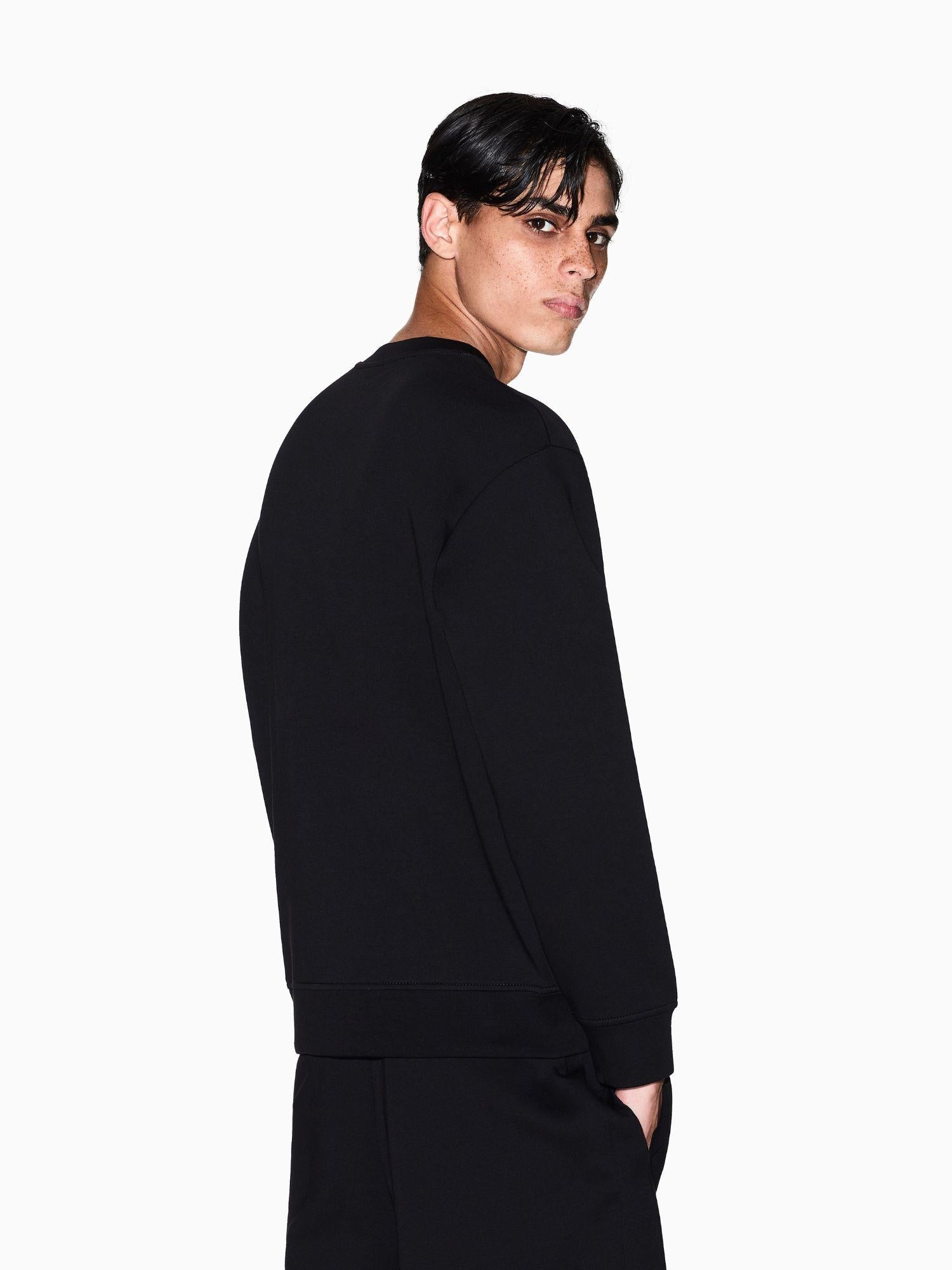 Armani Exchange Felpa Uomo Nera Girocollo in Cotone XM001892 AF10818 MC004 ARMANI EXCHANGE