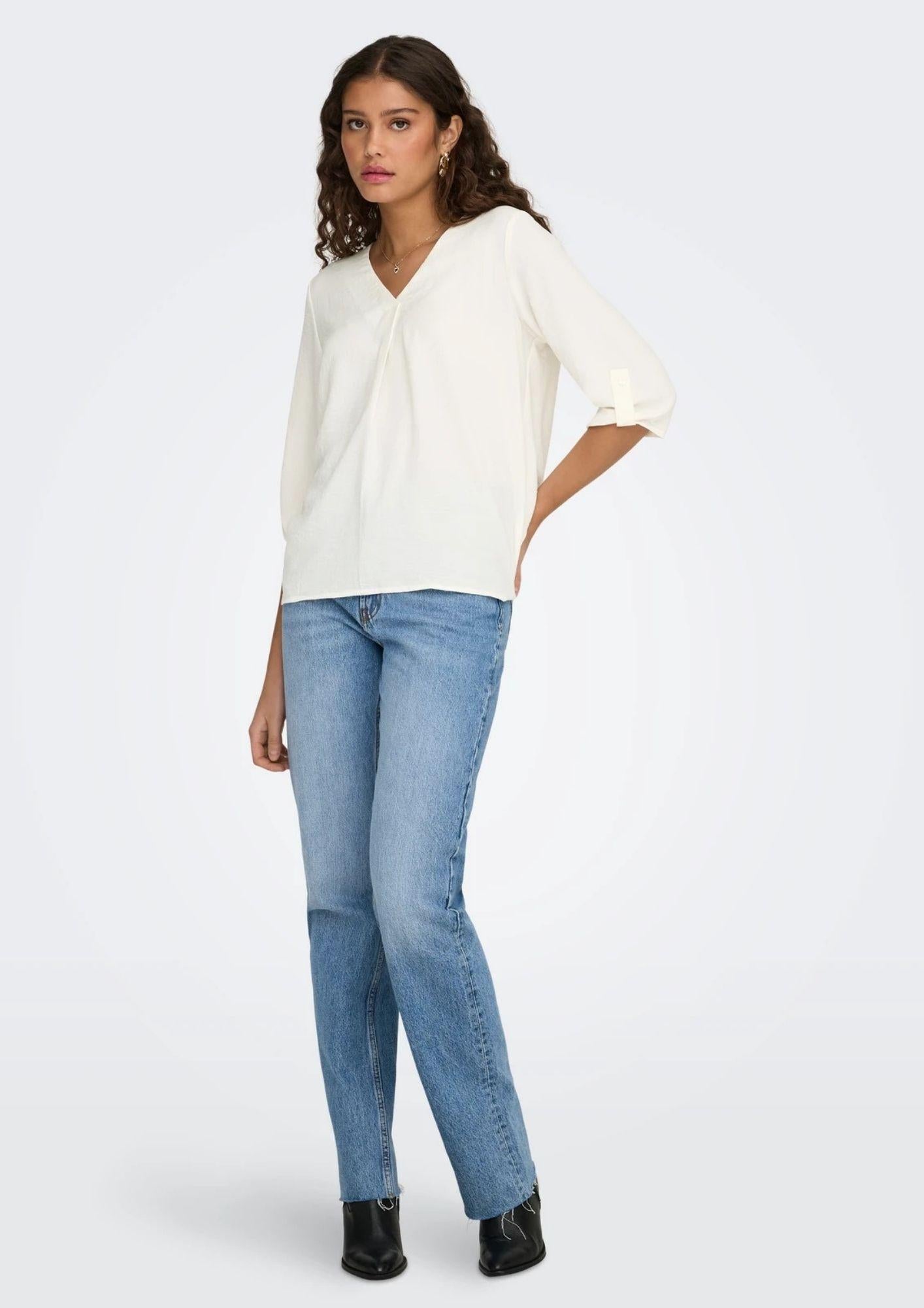Jacqueline De Yong Top Donna Divya Bianca 15226911 Cloud Dancer JACQUELINE DE YONG