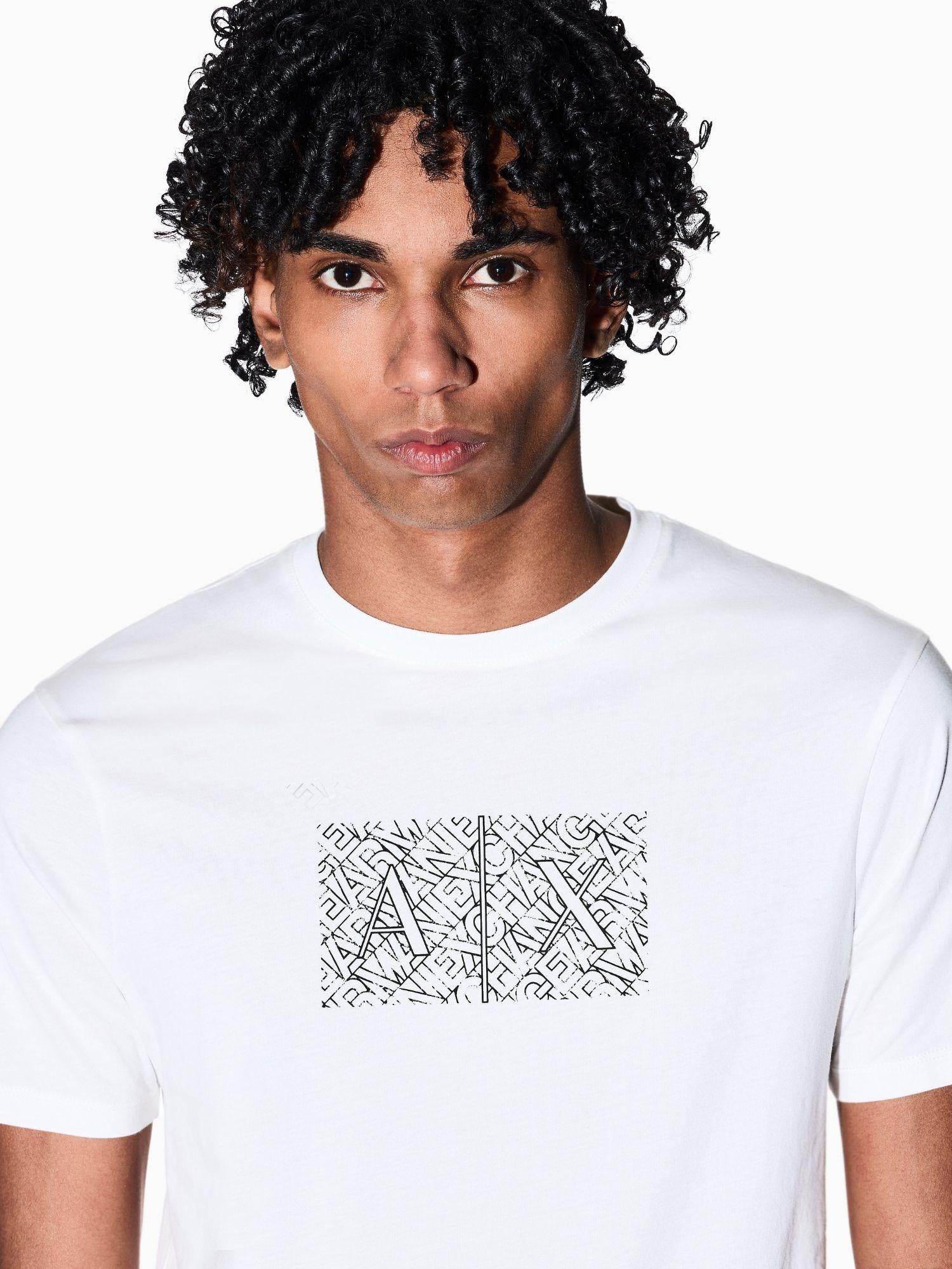 Armani Exchange T-Shirt Uomo Bianca Slim Fit in Jersey di Cotone Classico XM002784 AF10356 U0009 ARMANI EXCHANGE