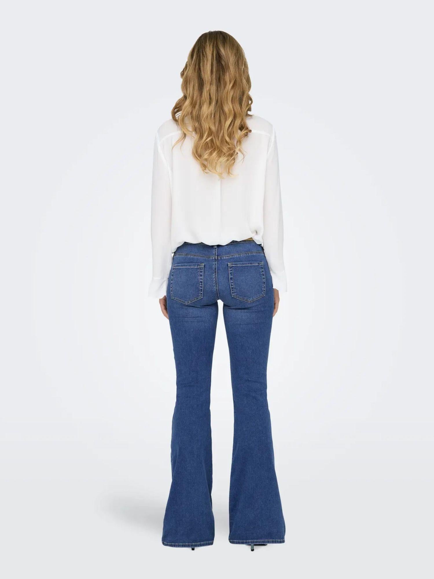 Only ONLREESE Jeans Flared Fit Donna Light Medium Blue Denim 15309845 Light Medium Blue Denim ONLY
