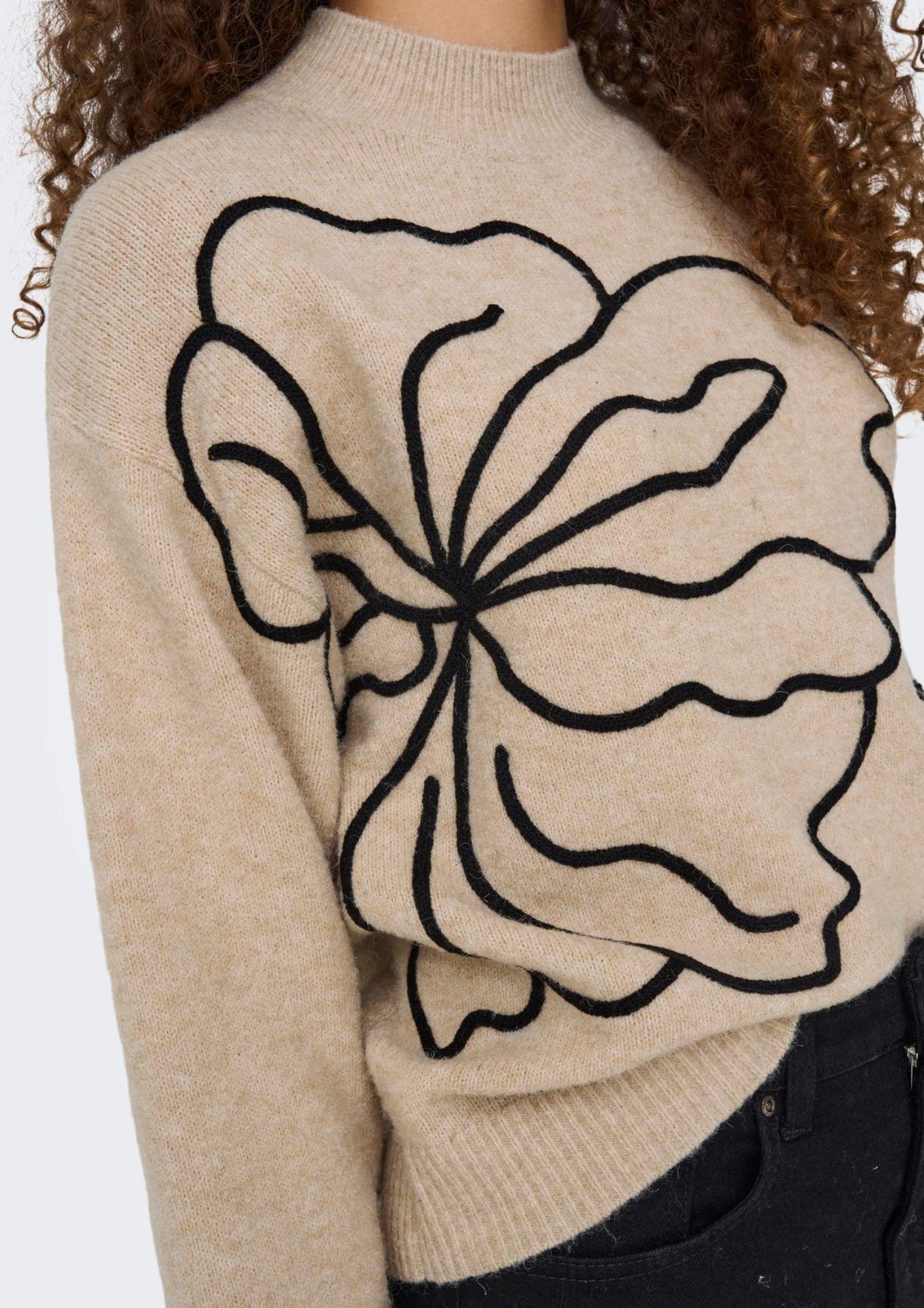 Jacqueline De Yong Pullover Donna Jella Beige 15344518 Cement MELANGE JACQUELINE DE YONG