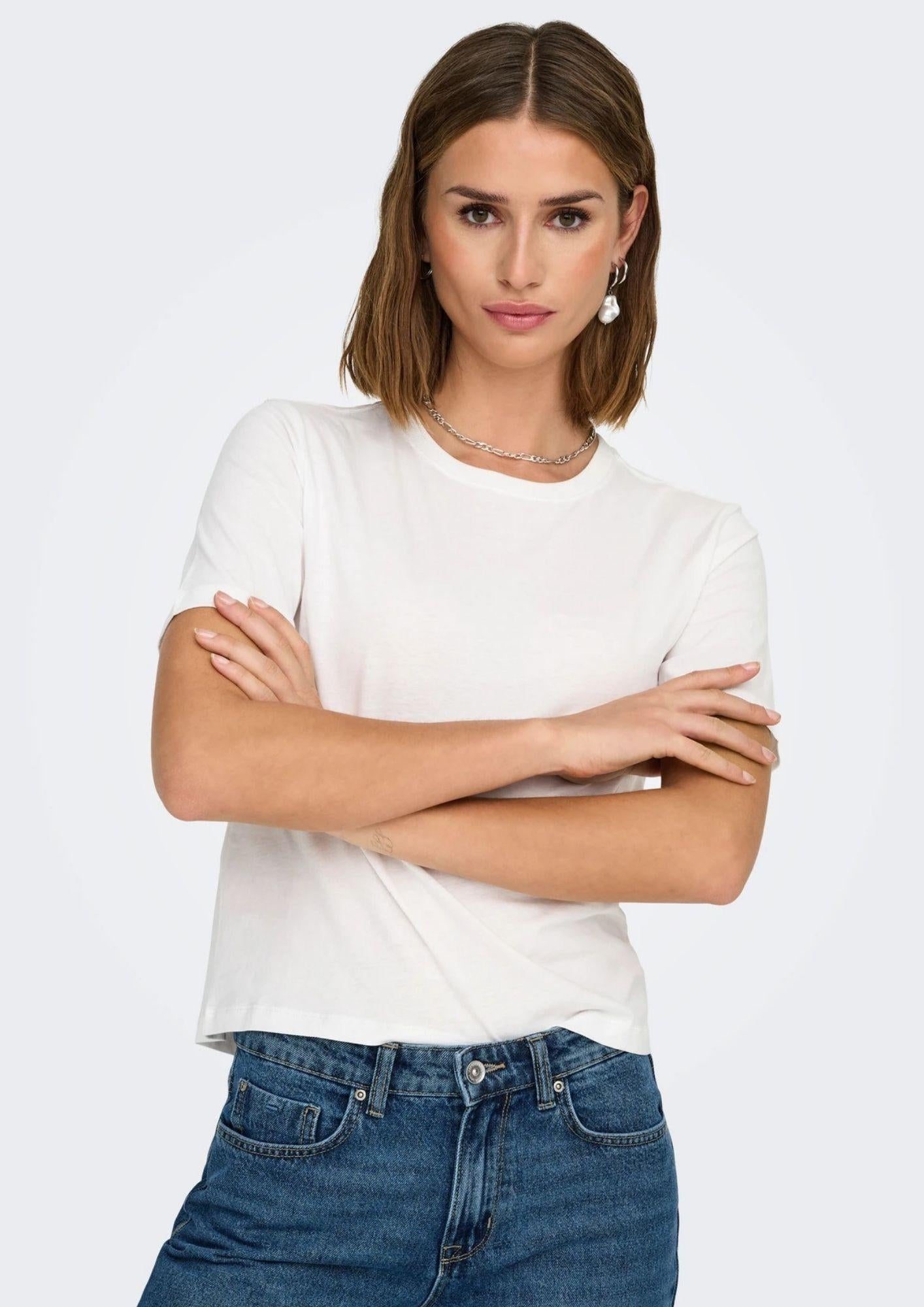 Jacqueline De Yong T-Shirt Donna Rex Bianca 15344612 Cloud Dancer JACQUELINE DE YONG