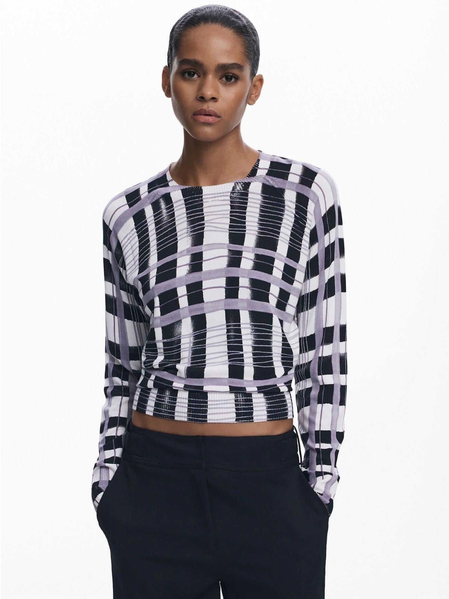 Desigual Maglione a righe mikado Donna Bianco 25WWJF41 2000 DESIGUAL