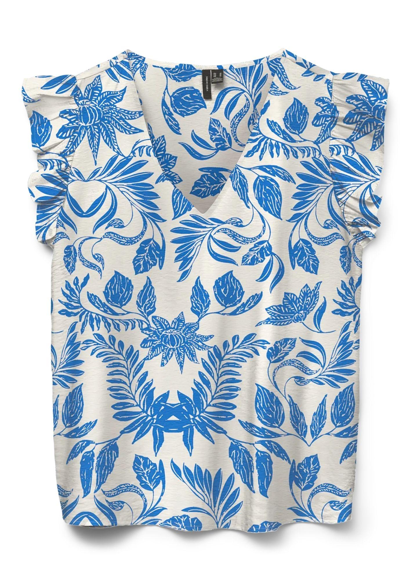 Vero Moda Top Donna Josie Grigio Chiaro Stampa Floreale 10303762 Birch Blake VERO MODA